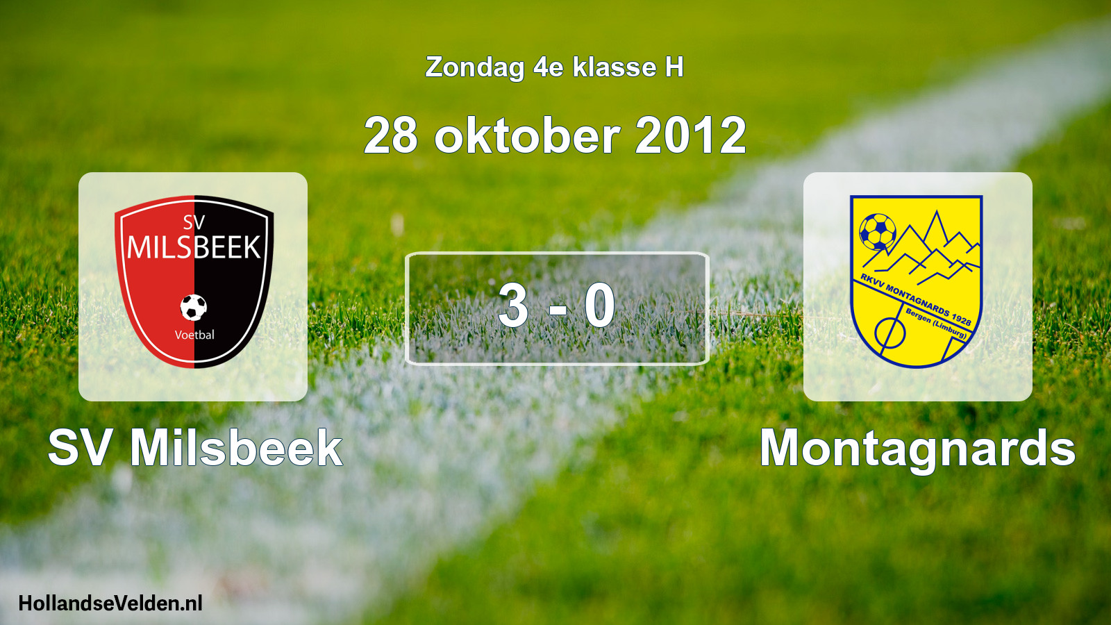 Total number of matches played: SV Milsbeek - Montagnards 3 - 0 (28 October 2012)