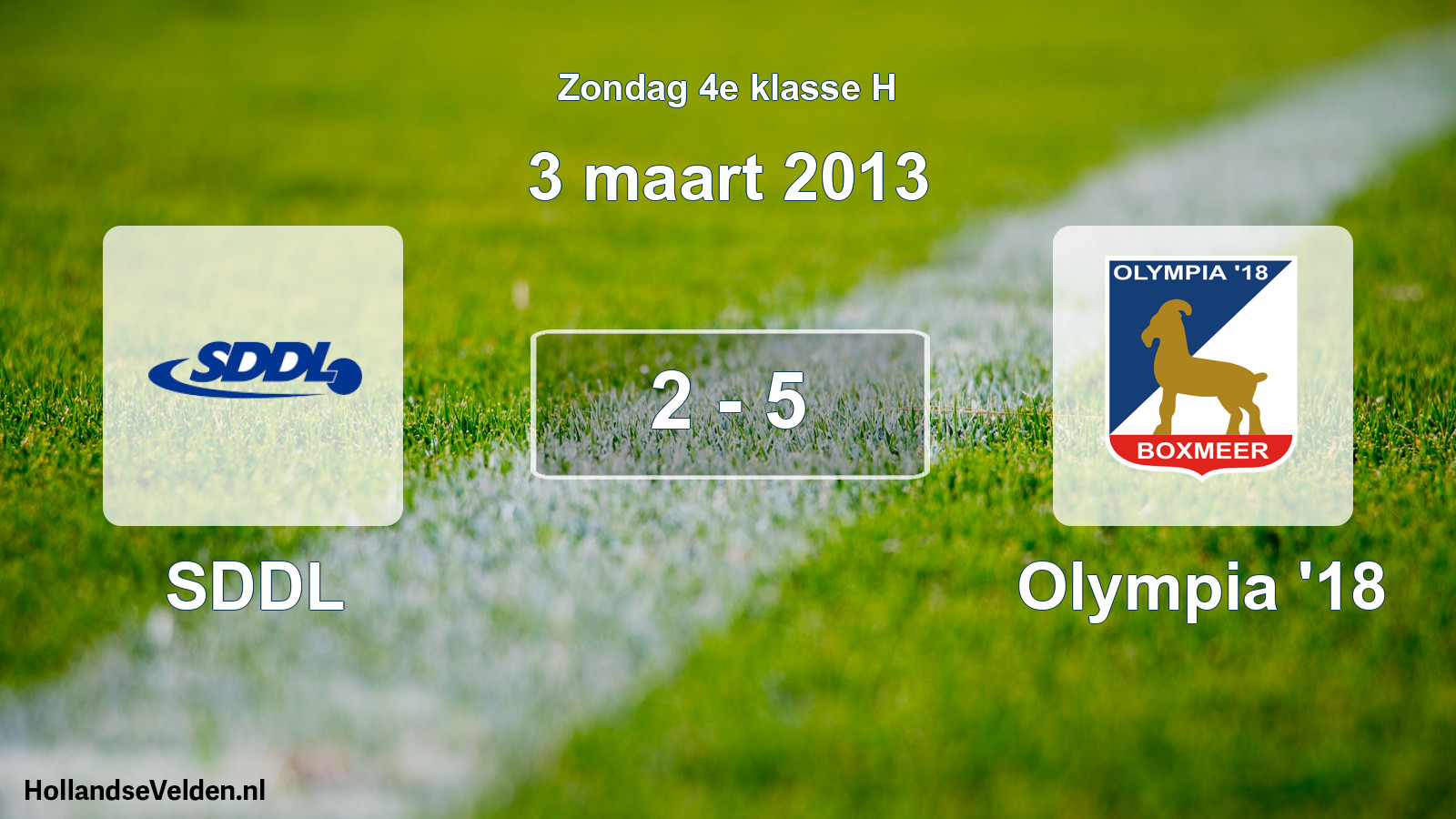 Total number of matches played: SDDL - Olympia '18 2 - 5 (3 March 2013)