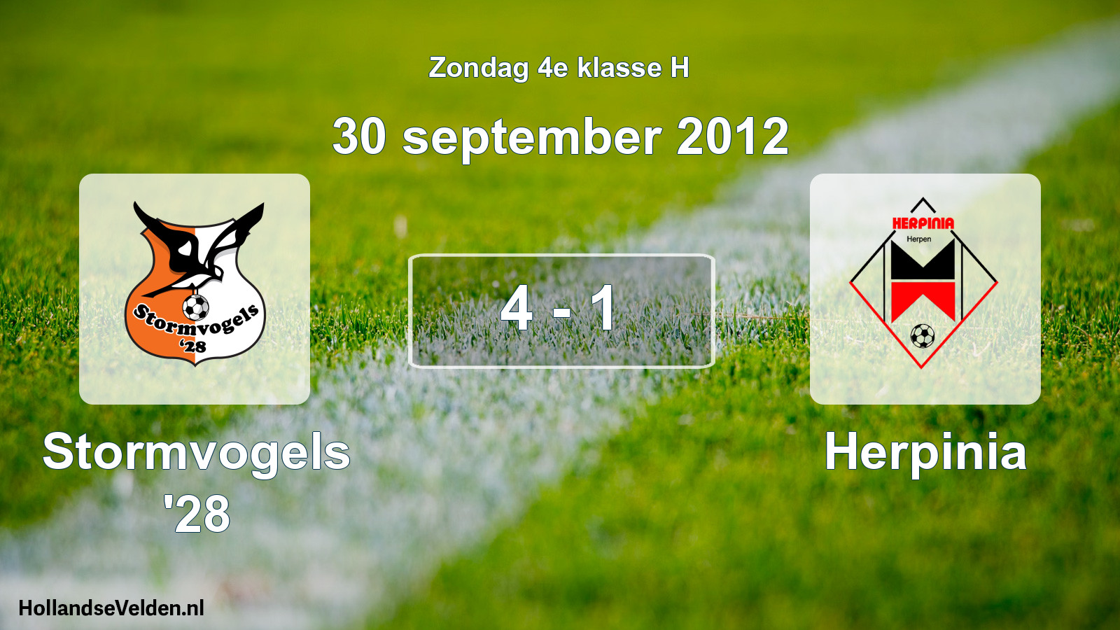 Total number of matches played: Stormvogels '28 - Herpinia 4 - 1 (30 September 2012)