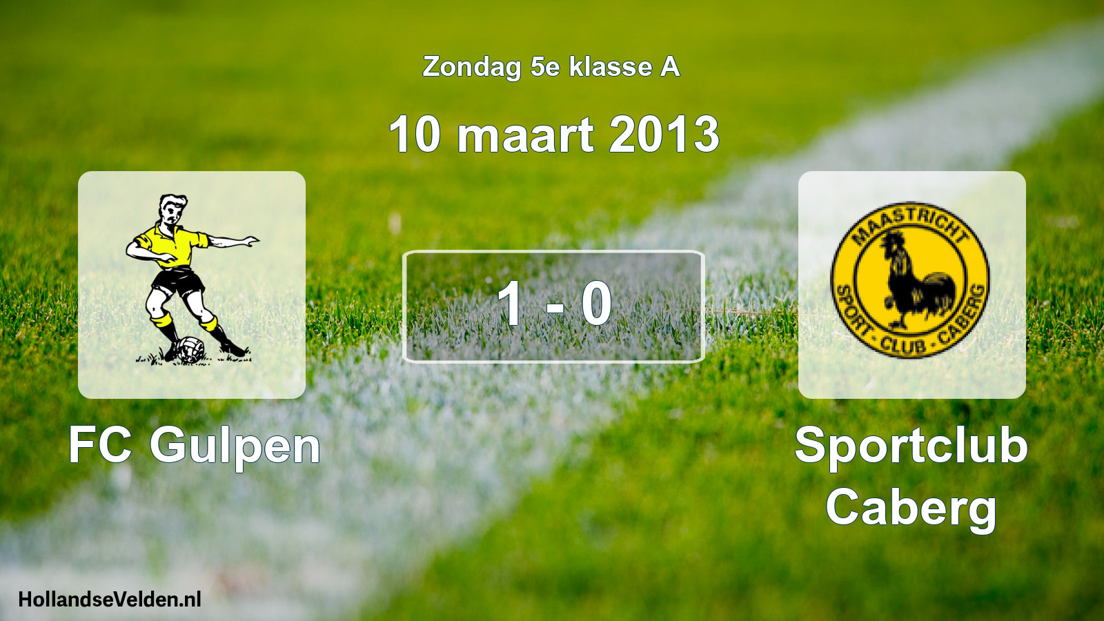 Total number of matches played: FC Gulpen - Sportclub Caberg 1 - 0 (10 March 2013)