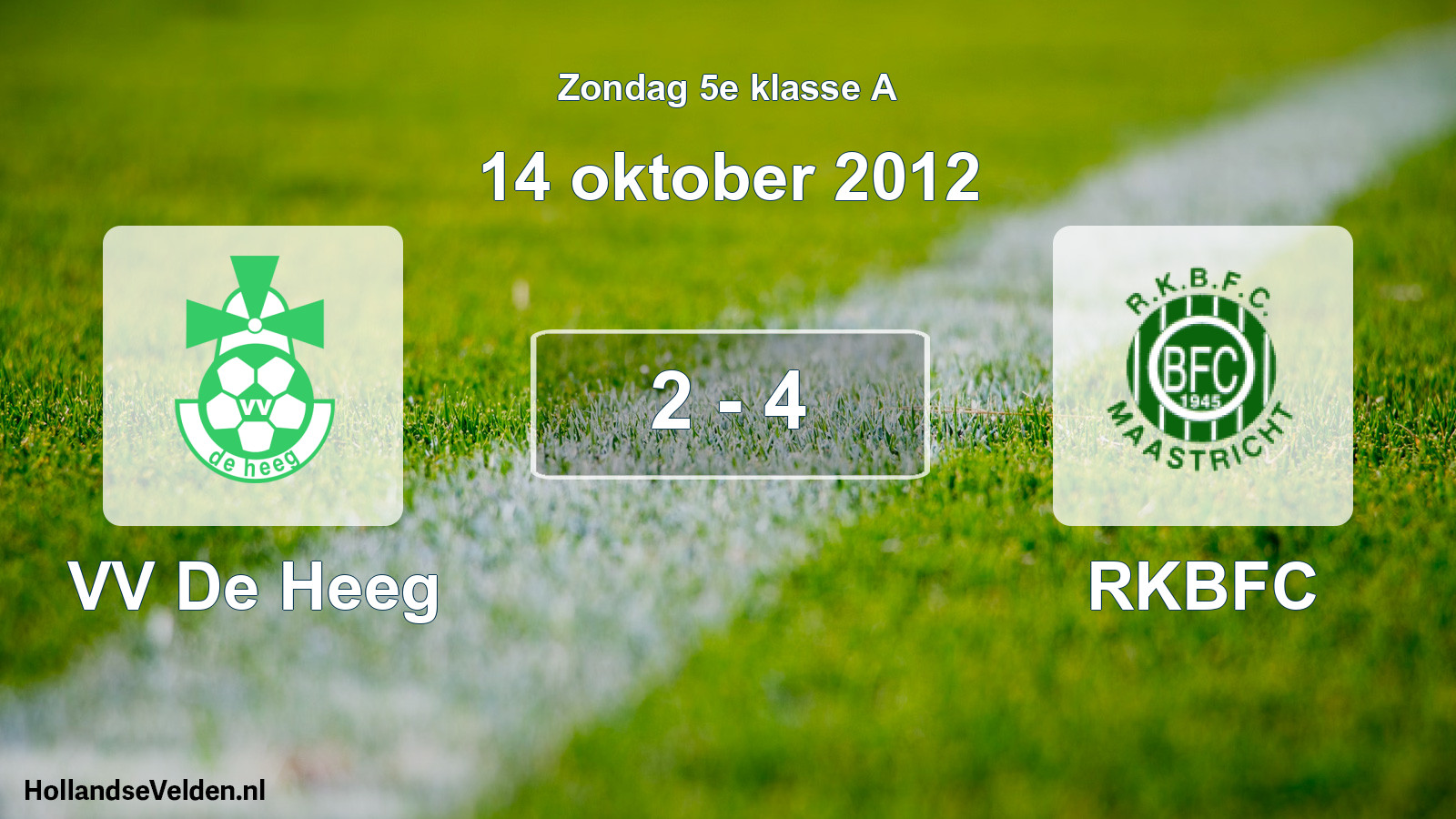 Total number of matches played: VV De Heeg - RKBFC 2 - 4 (14 October 2012)