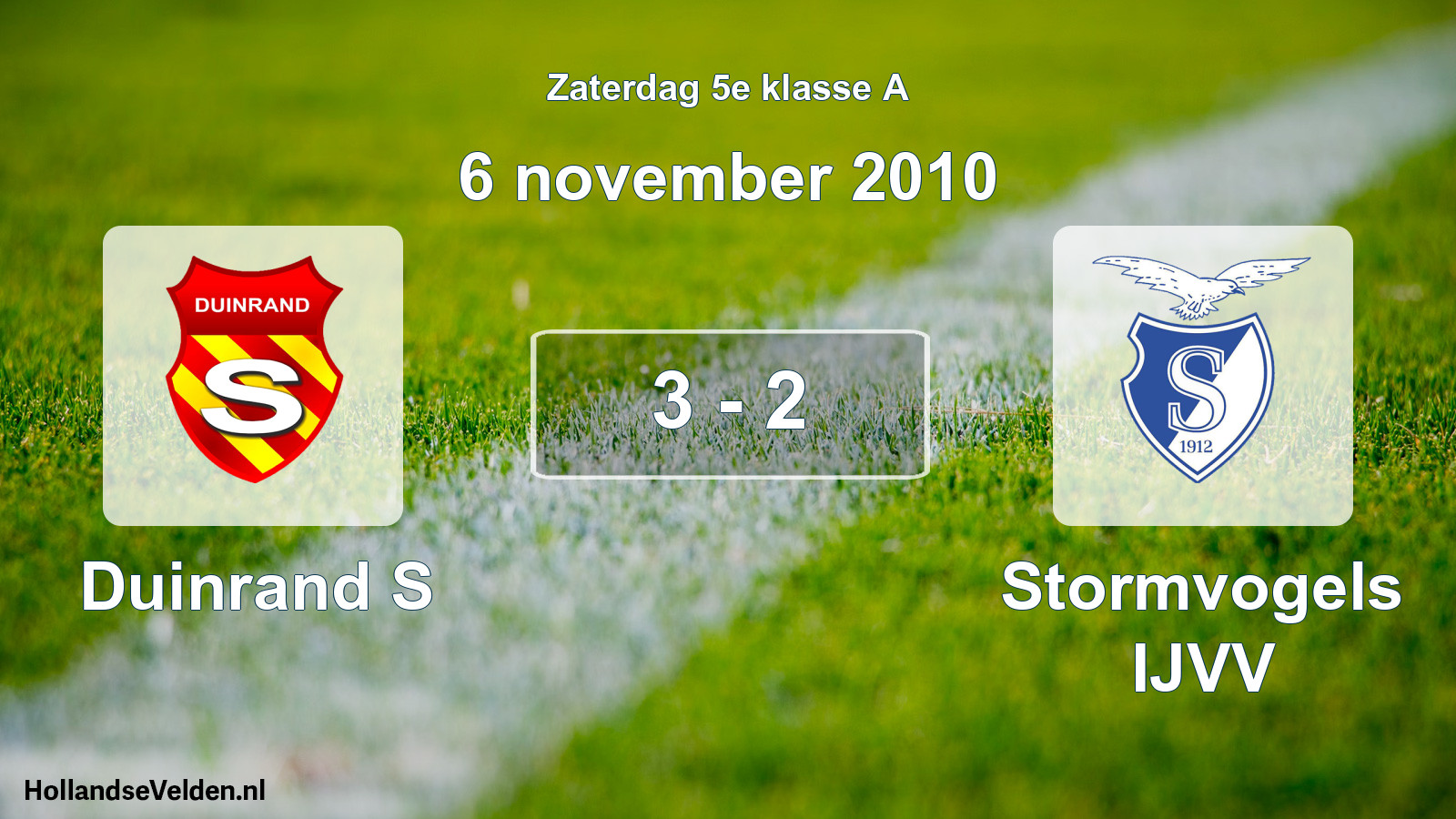 Gespeelde wedstrijd: Duinrand S - Stormvogels IJVV 3 - 2 (6 november 2010)