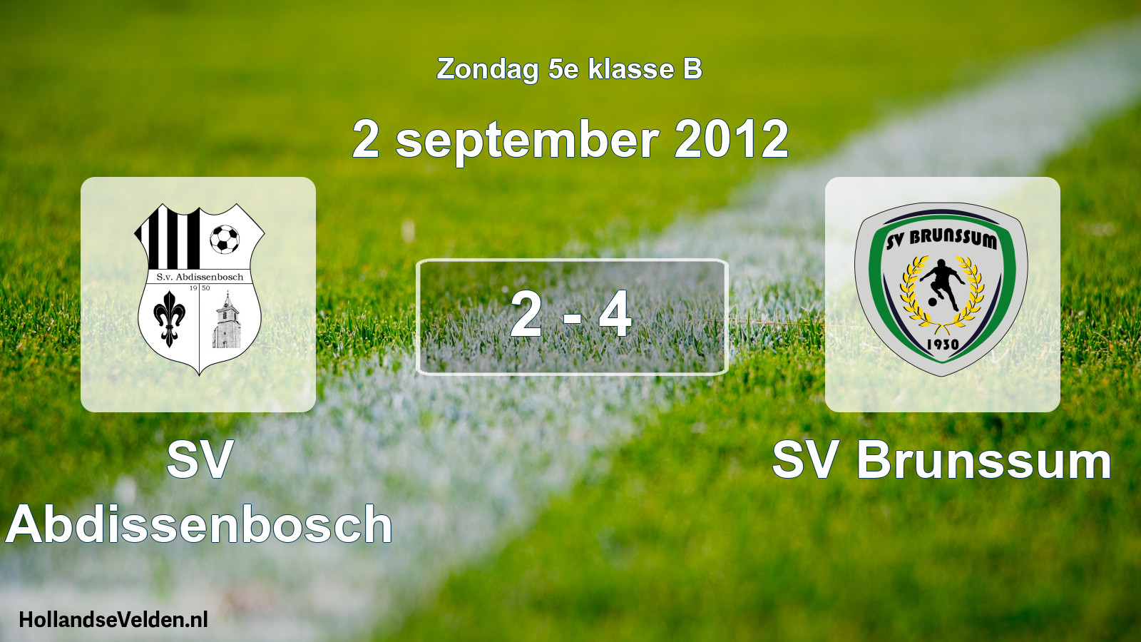 Total number of matches played: SV Abdissenbosch - SV Brunssum 2 - 4 (2 September 2012)