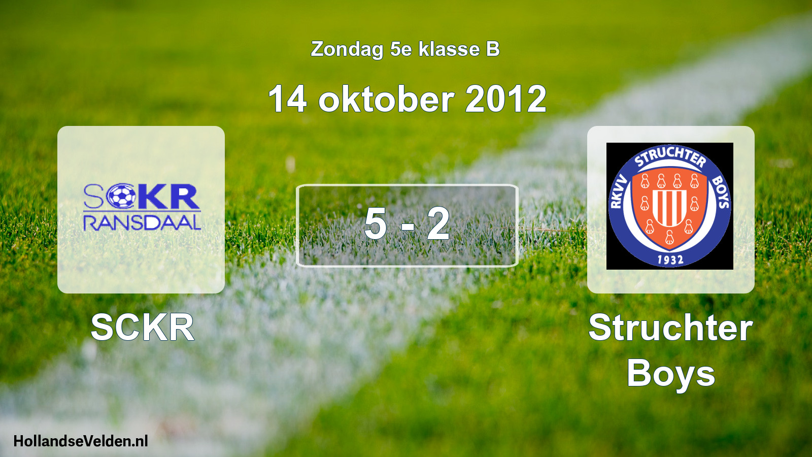 Total number of matches played: SCKR - Struchter Boys 5 - 2 (14 October 2012)