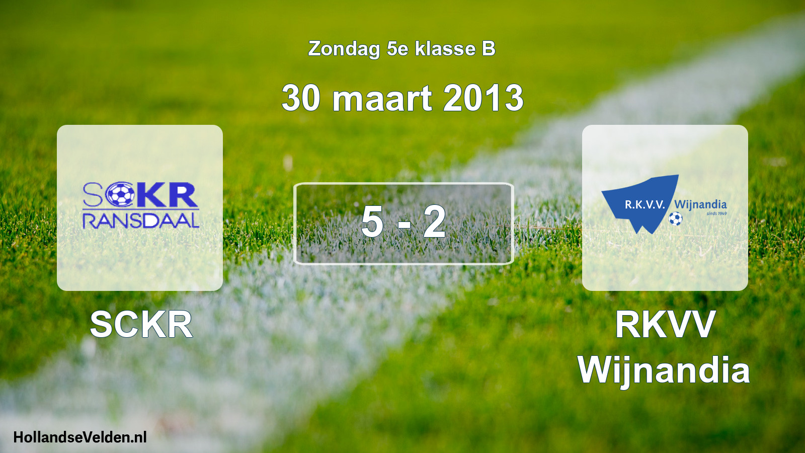 Total number of matches played: SCKR - RKVV Wijnandia 5 - 2 (30 March 2013)