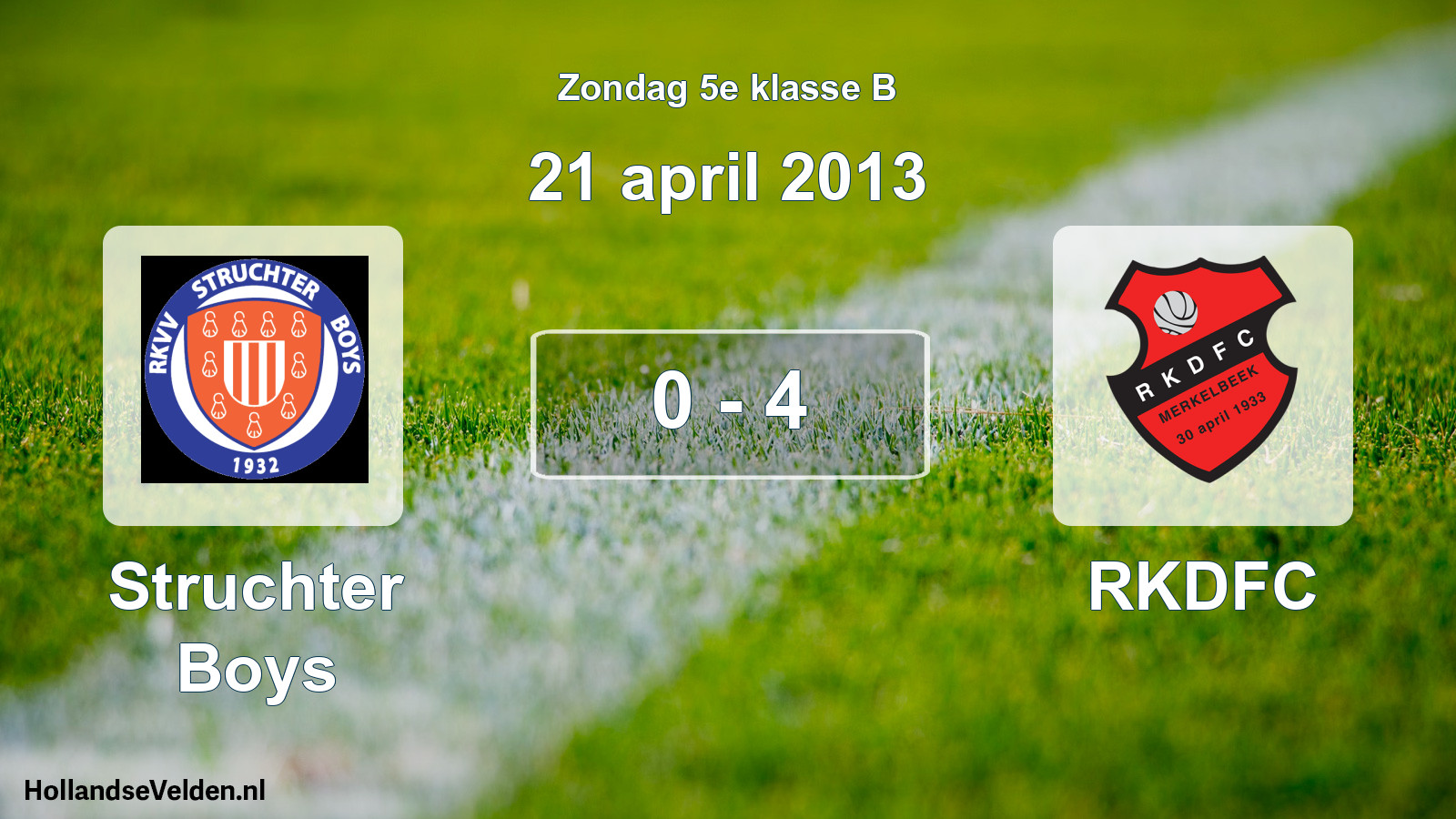 Total number of matches played: Struchter Boys - RKDFC 0 - 4 (21 April 2013)