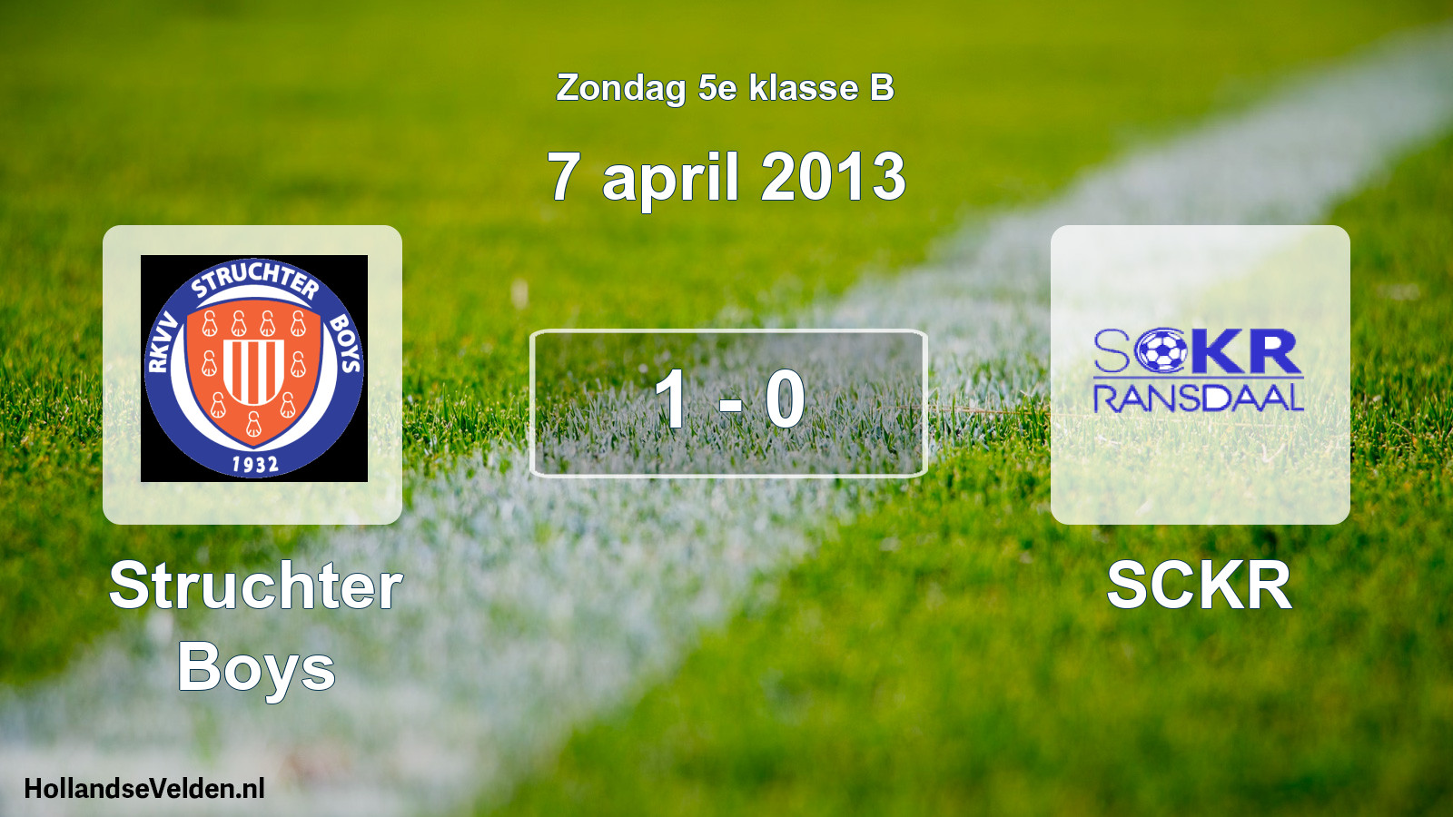 Total number of matches played: Struchter Boys - SCKR 1 - 0 (7 April 2013)