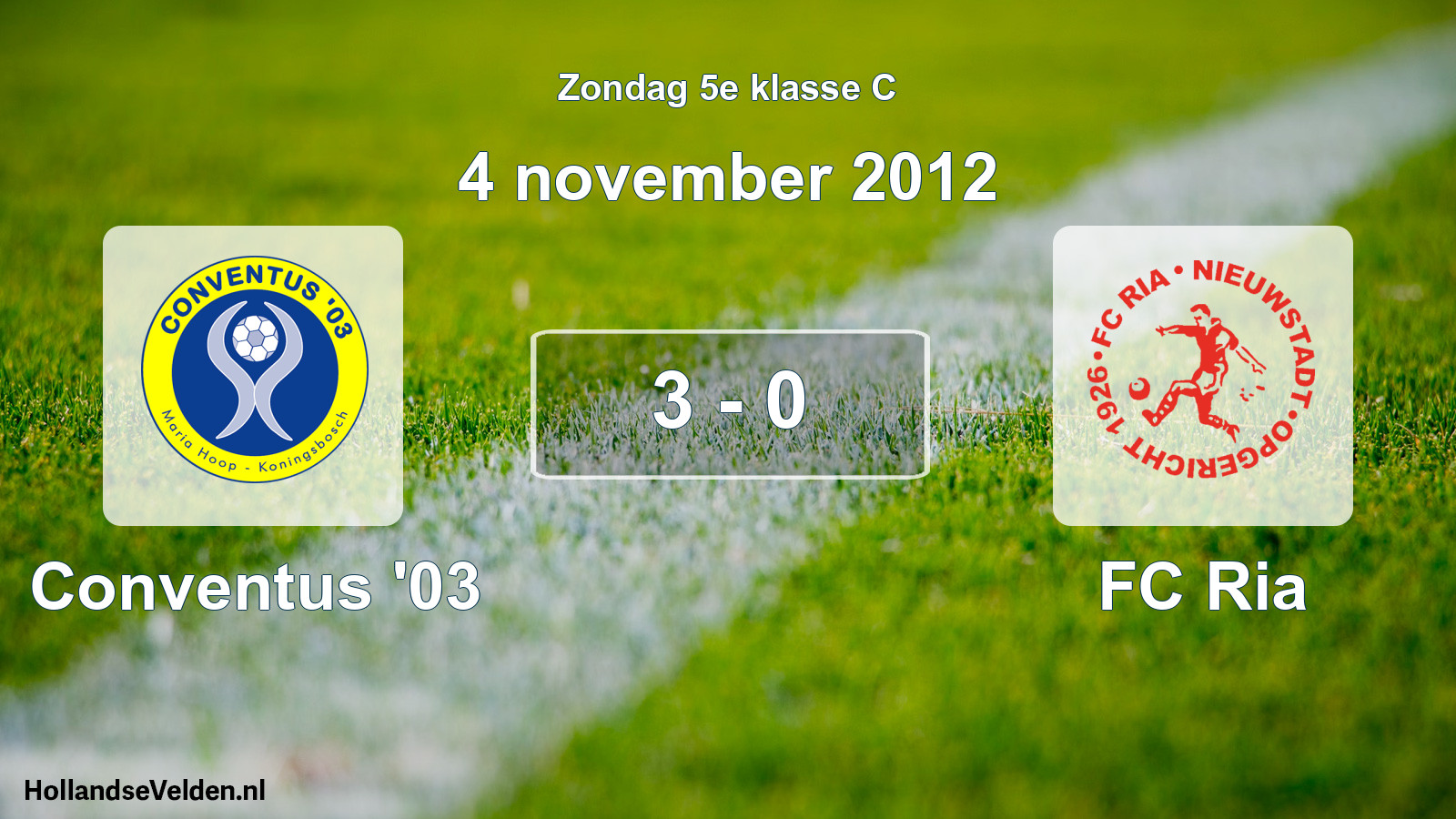 Total number of matches played: Conventus '03 - FC Ria 3 - 0 (4 November 2012)