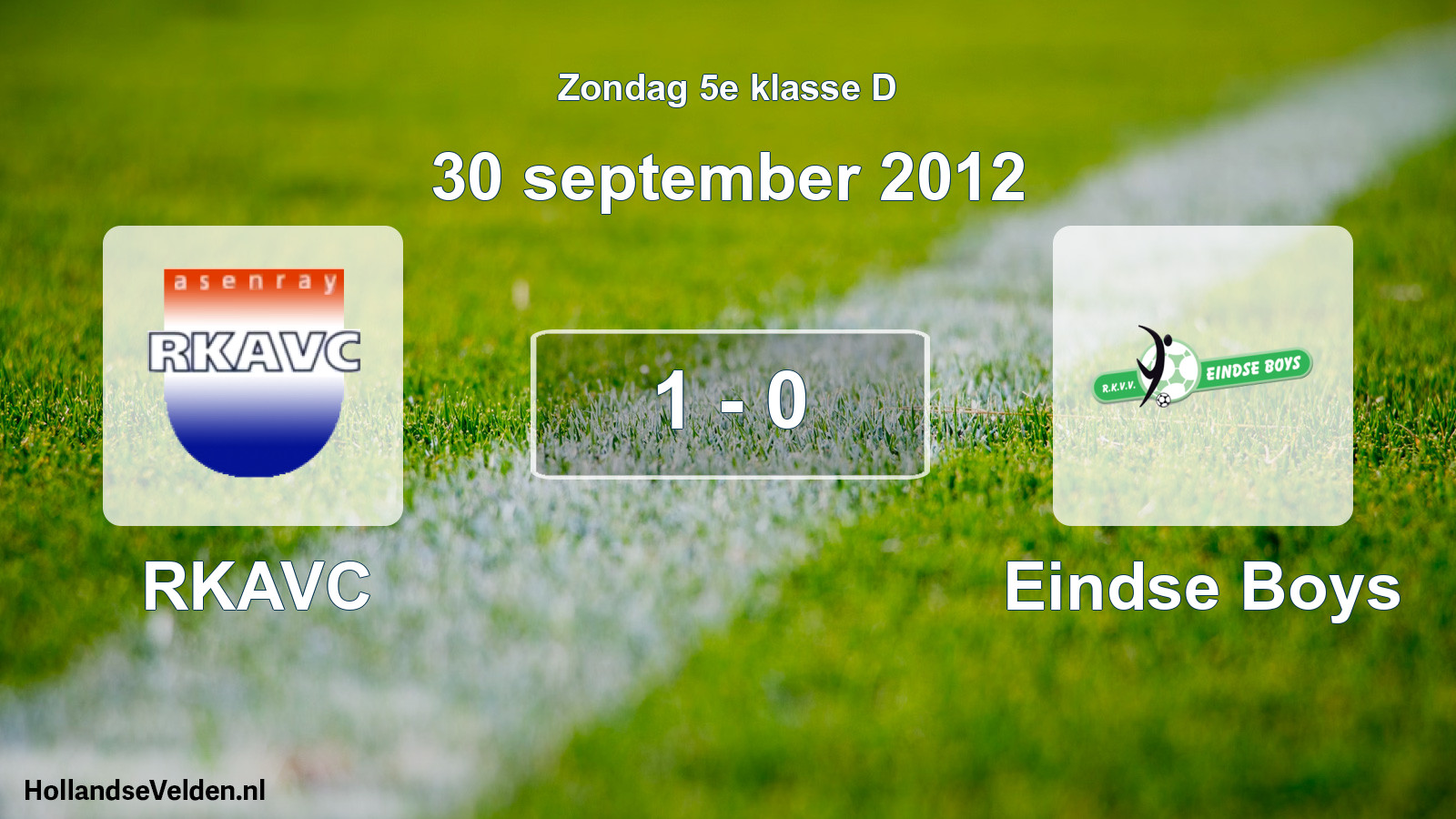 Total number of matches played: RKAVC - Eindse Boys 1 - 0 (30 September 2012)