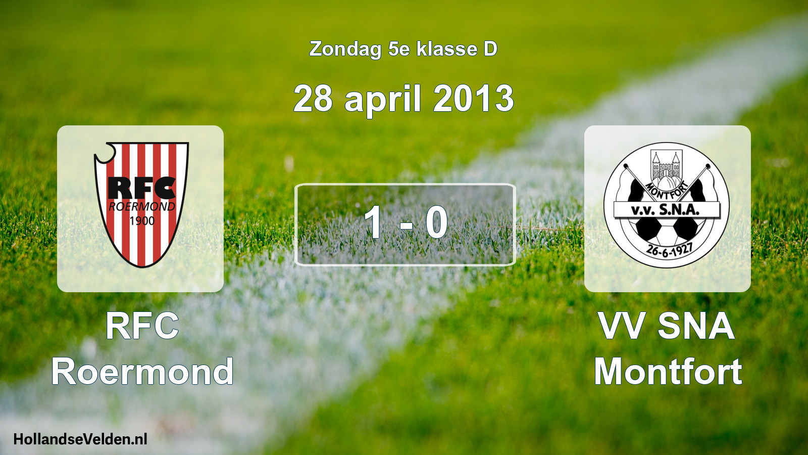 Total number of matches played: RFC Roermond - VV SNA Montfort 1 - 0 (28 April 2013)
