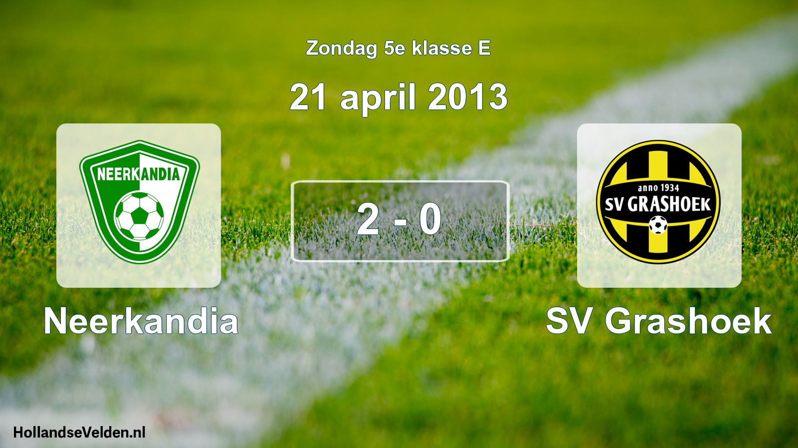Total number of matches played: Neerkandia - SV Grashoek 2 - 0 (21 April 2013)