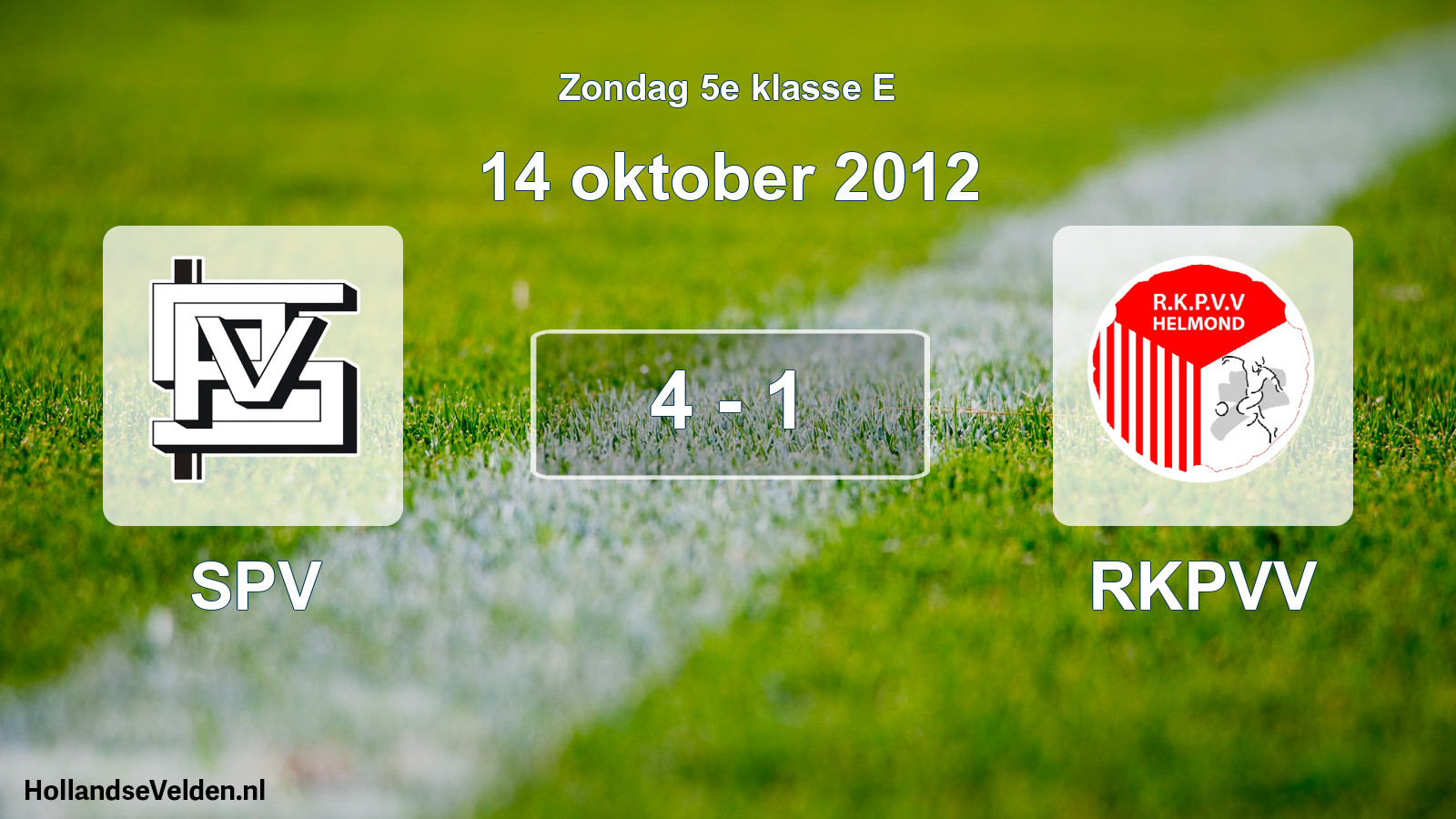 Total number of matches played: SPV - RKPVV 4 - 1 (14 October 2012)