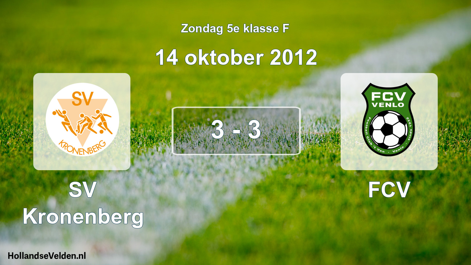Total number of matches played: SV Kronenberg - FCV 3 - 3 (14 October 2012)