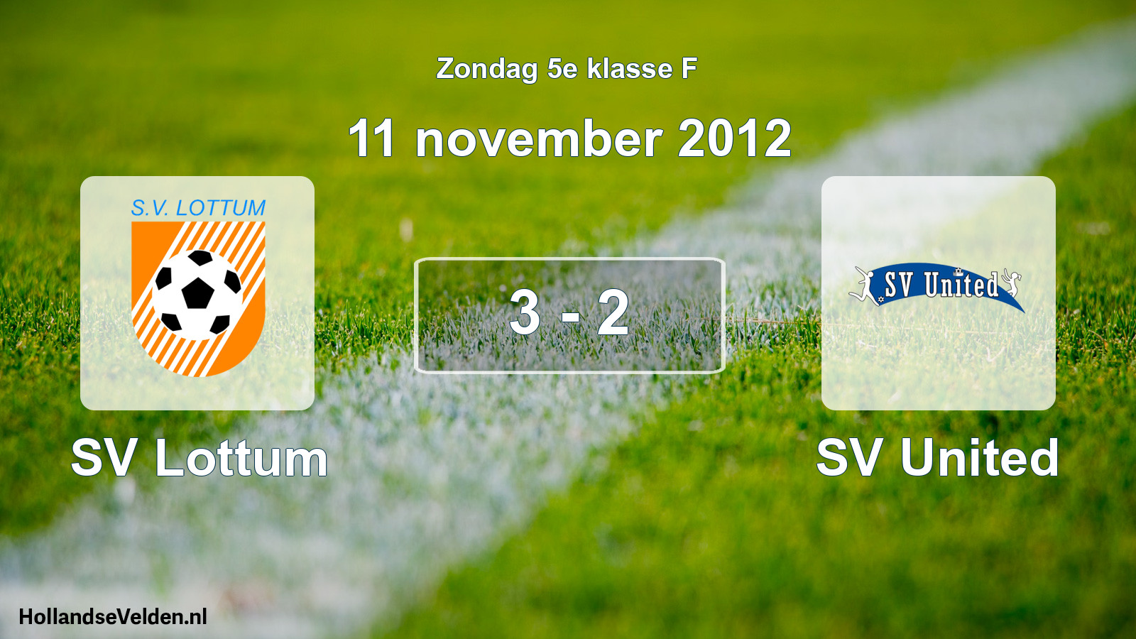Total number of matches played: SV Lottum - SV United 3 - 2 (11 November 2012)