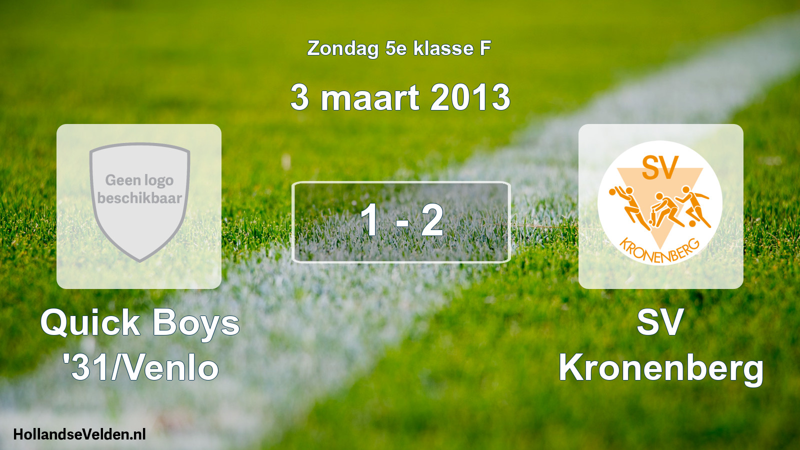 Total number of matches played: Quick Boys '31/Venlo - SV Kronenberg 1 - 2 (3 March 2013)