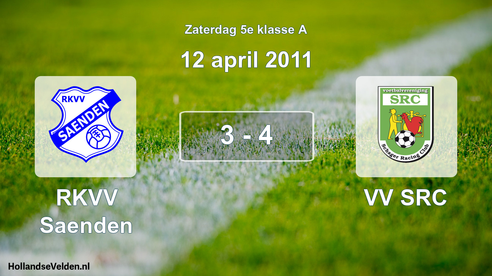 Total number of matches played: RKVV Saenden - VV SRC 3 - 4 (12 April 2011)