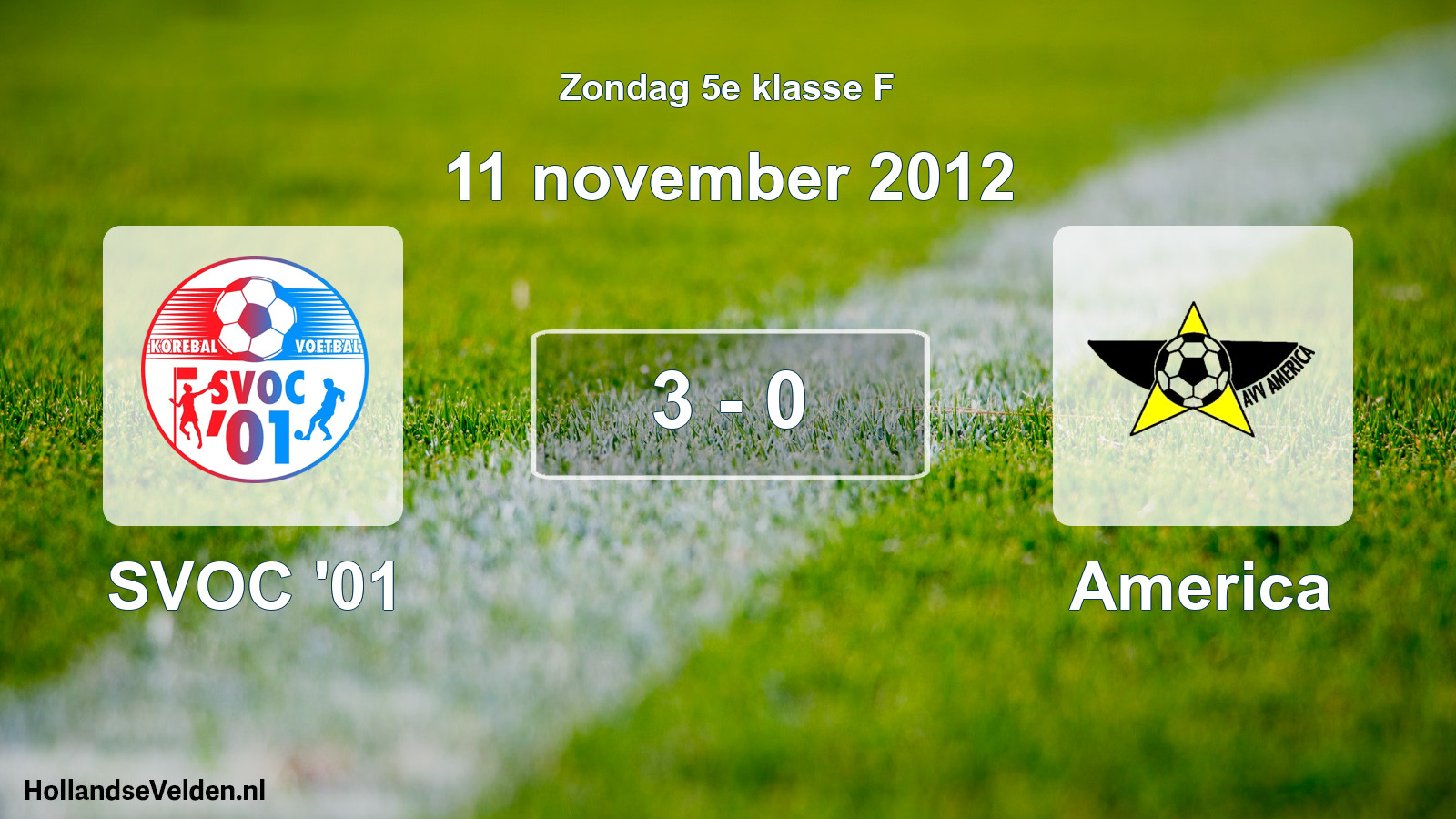 Total number of matches played: SVOC '01 - America 3 - 0 (11 November 2012)