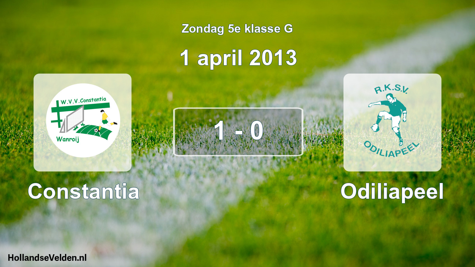 Total number of matches played: Constantia - Odiliapeel 1 - 0 (1 April 2013)