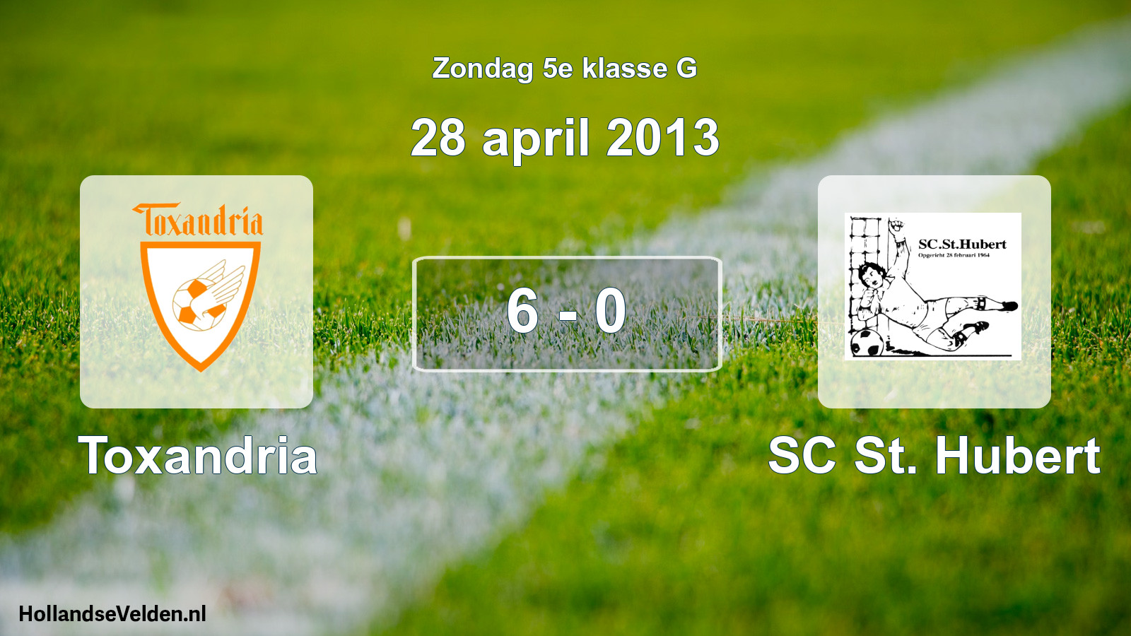 Total number of matches played: Toxandria - SC St. Hubert 6 - 0 (28 April 2013)