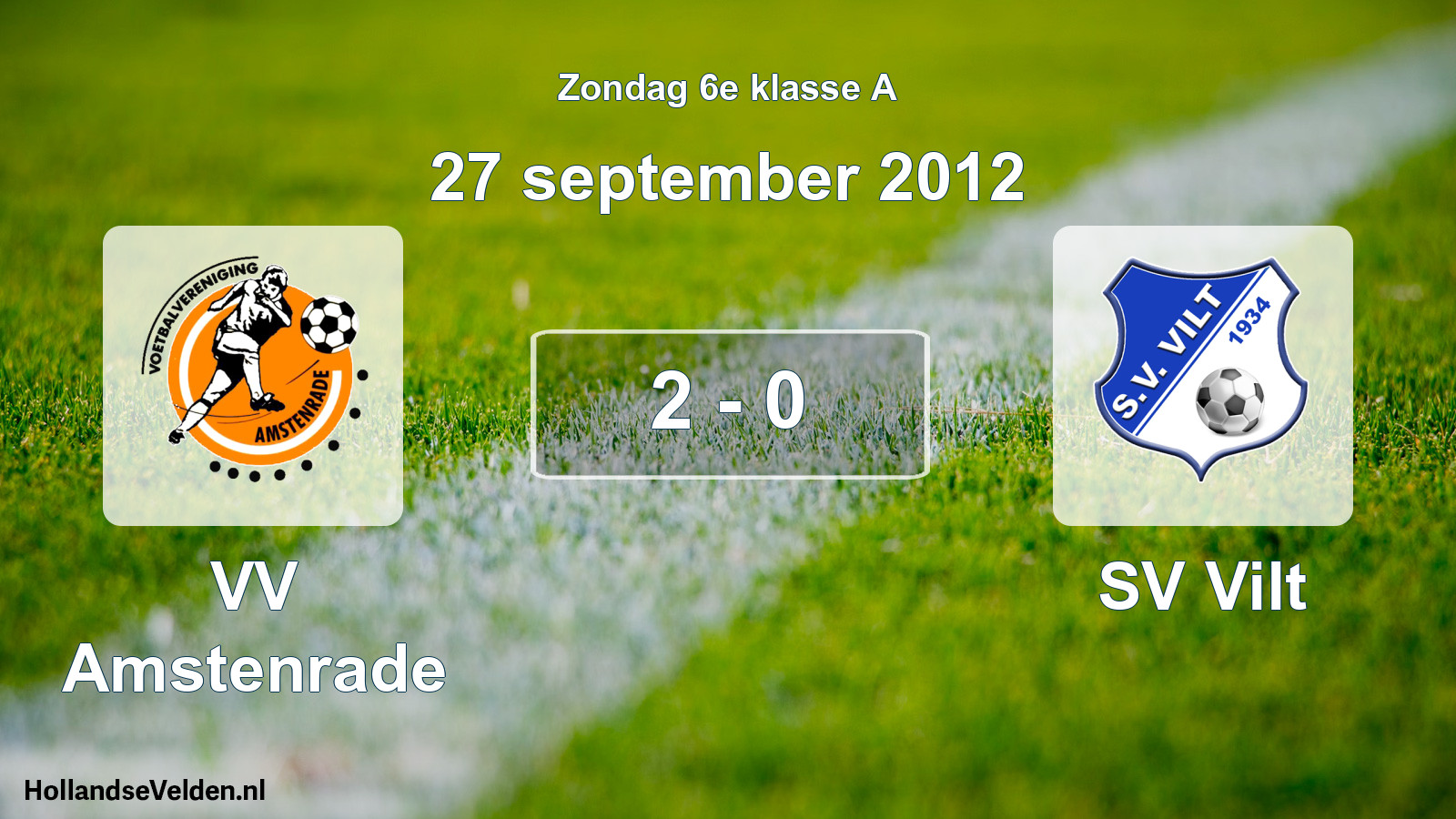 Total number of matches played: VV Amstenrade - SV Vilt 2 - 0 (27 September 2012)