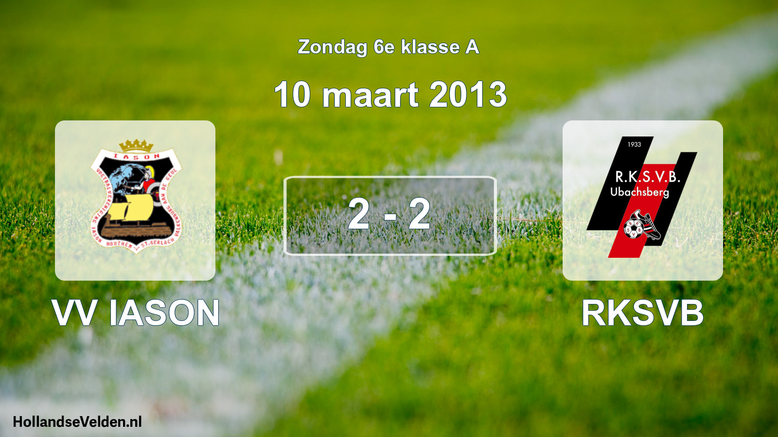 Total number of matches played: VV IASON - RKSVB 2 - 2 (10 March 2013)