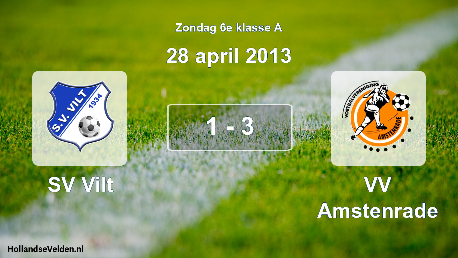 Total number of matches played: SV Vilt - VV Amstenrade 1 - 3 (28 April 2013)
