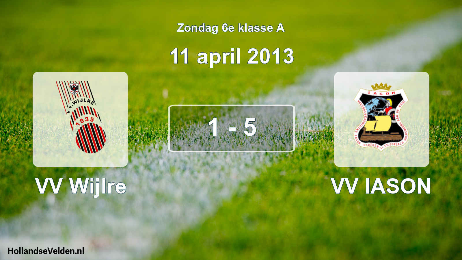 Total number of matches played: VV Wijlre - VV IASON 1 - 5 (11 April 2013)