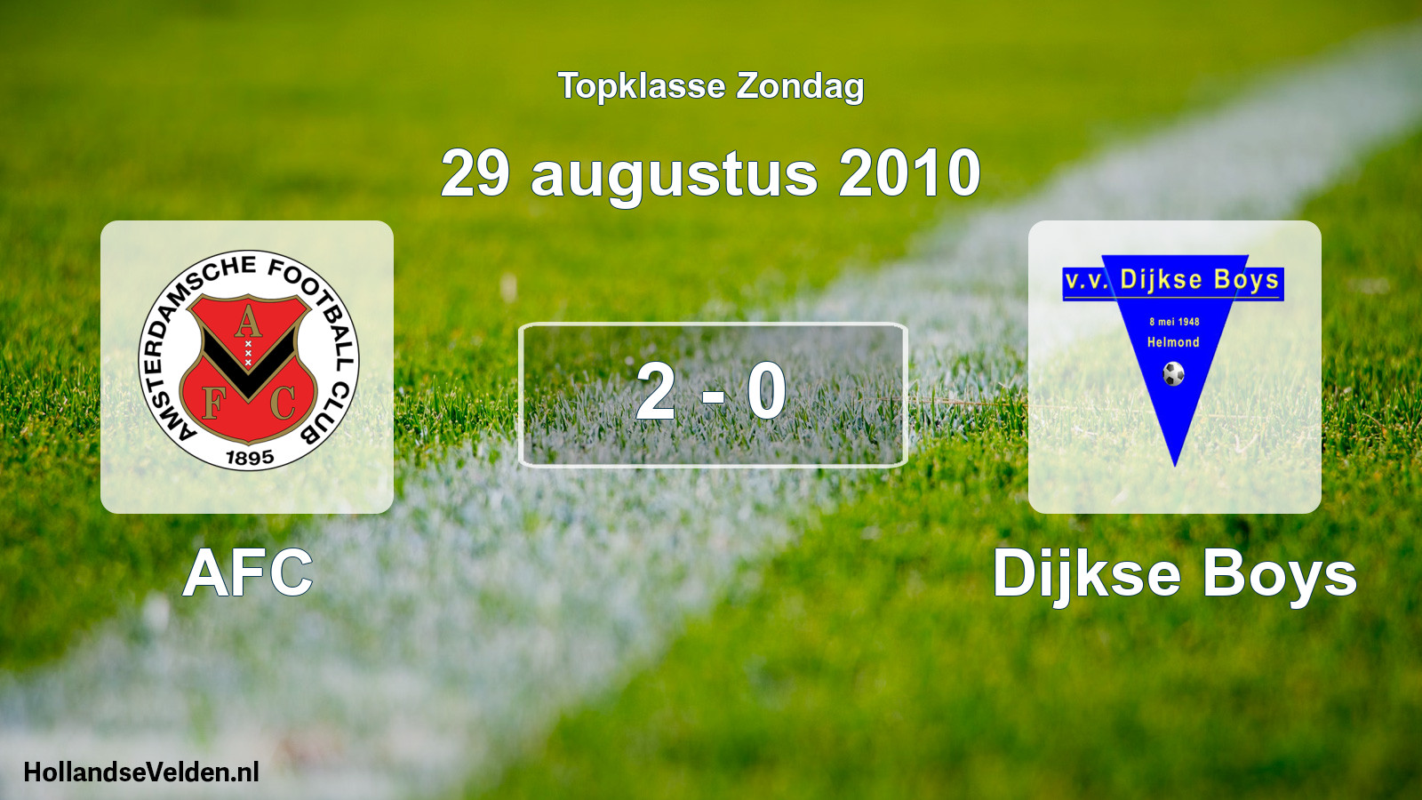 Gespeelde wedstrijd: AFC - Dijkse Boys 2 - 0 (29 augustus 2010)