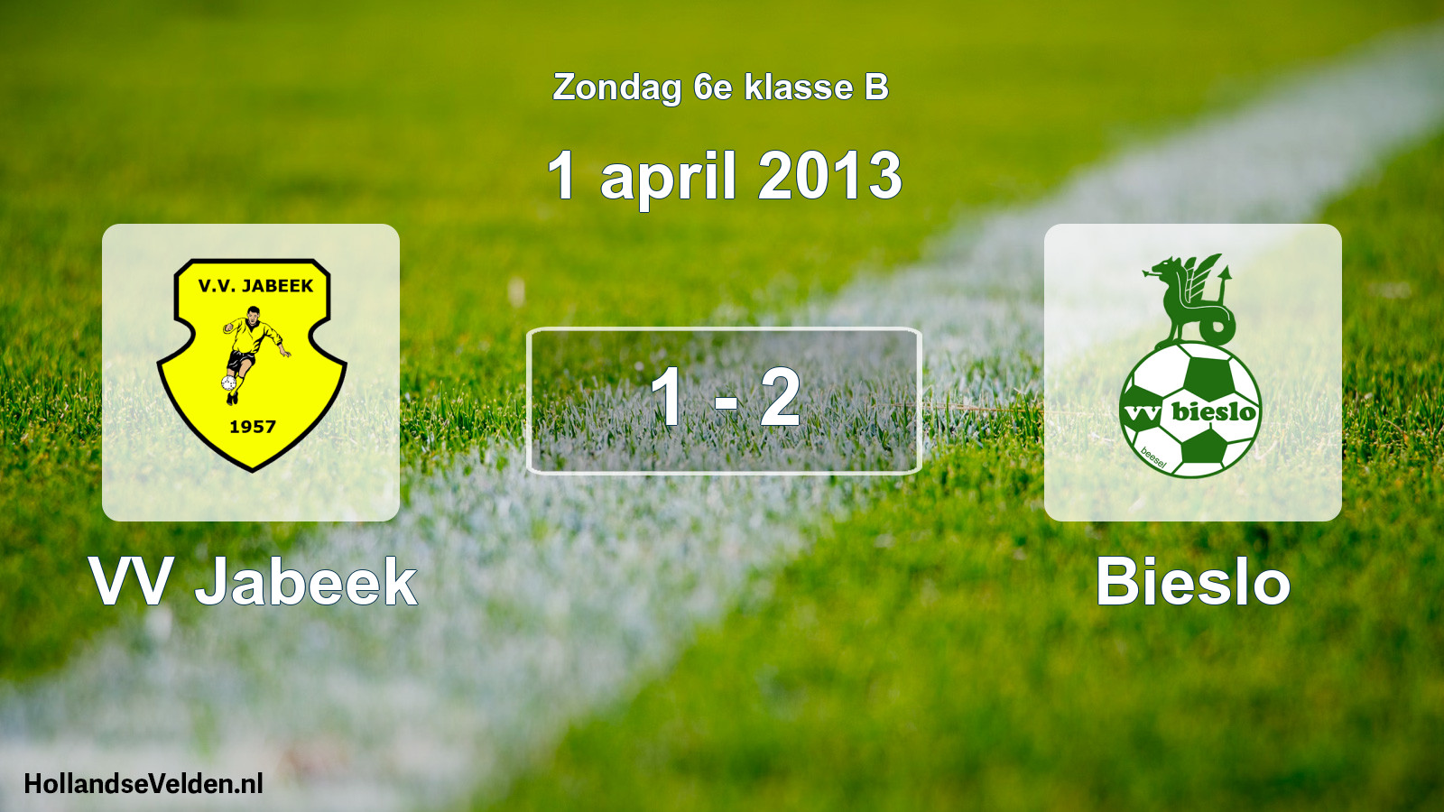 Total number of matches played: VV Jabeek - Bieslo 1 - 2 (1 April 2013)