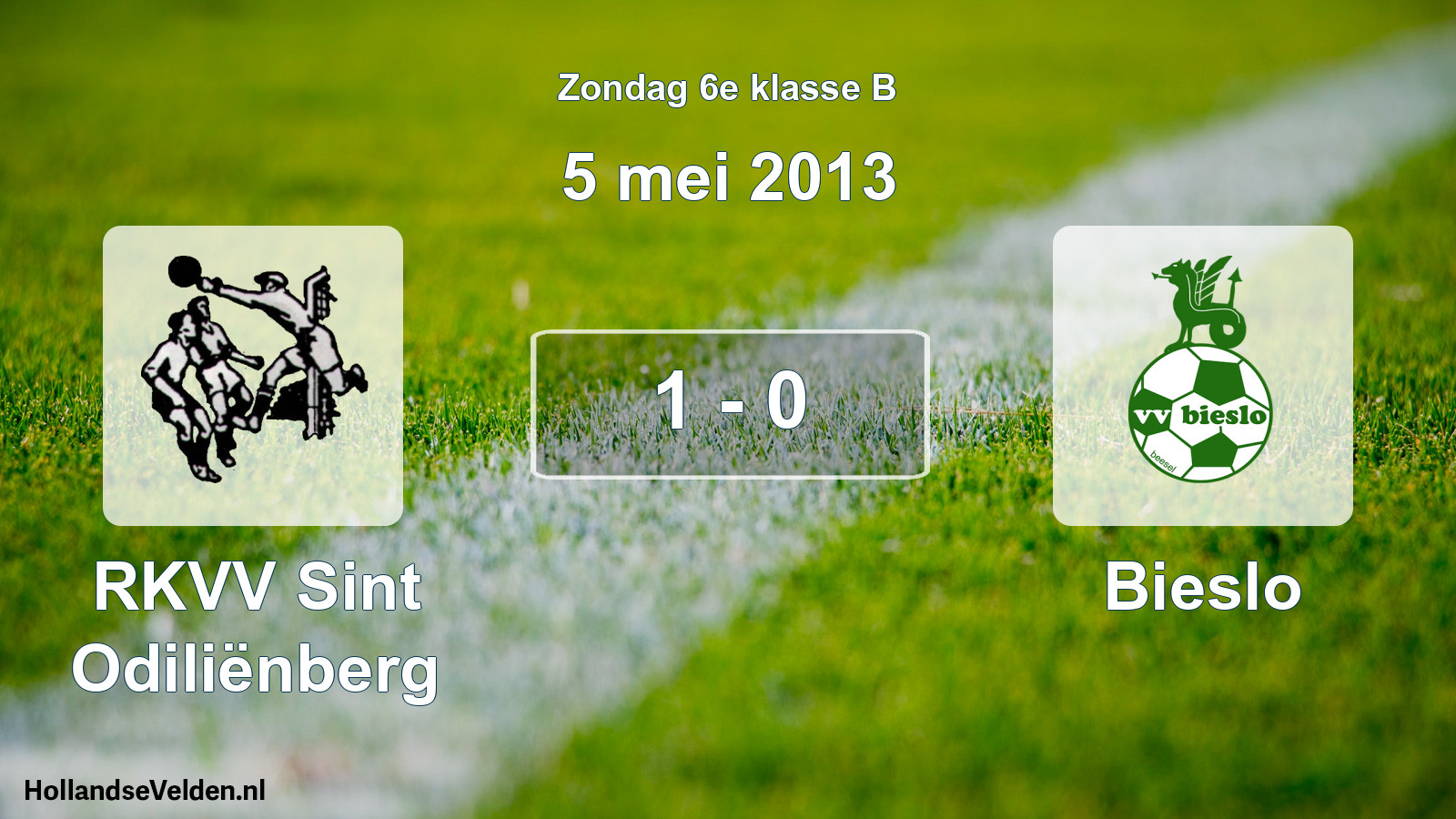 Total number of matches played: RKVV Sint Odiliënberg - Bieslo 1 - 0 (5 May 2013)