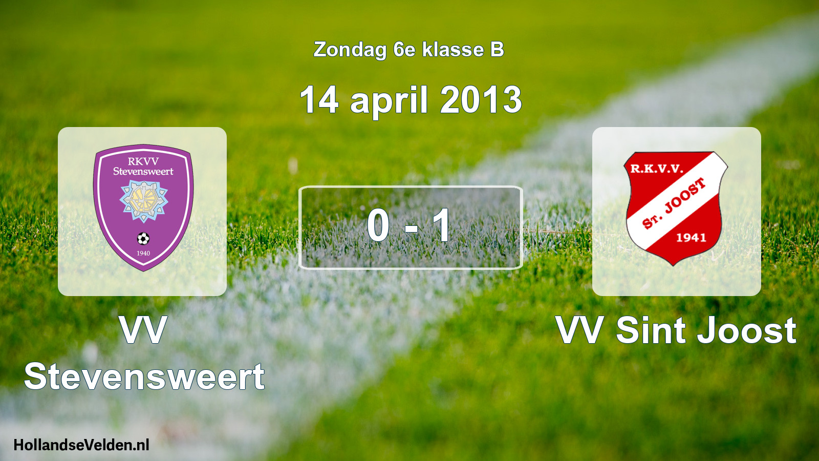 Total number of matches played: VV Stevensweert - VV Sint Joost 0 - 1 (14 April 2013)