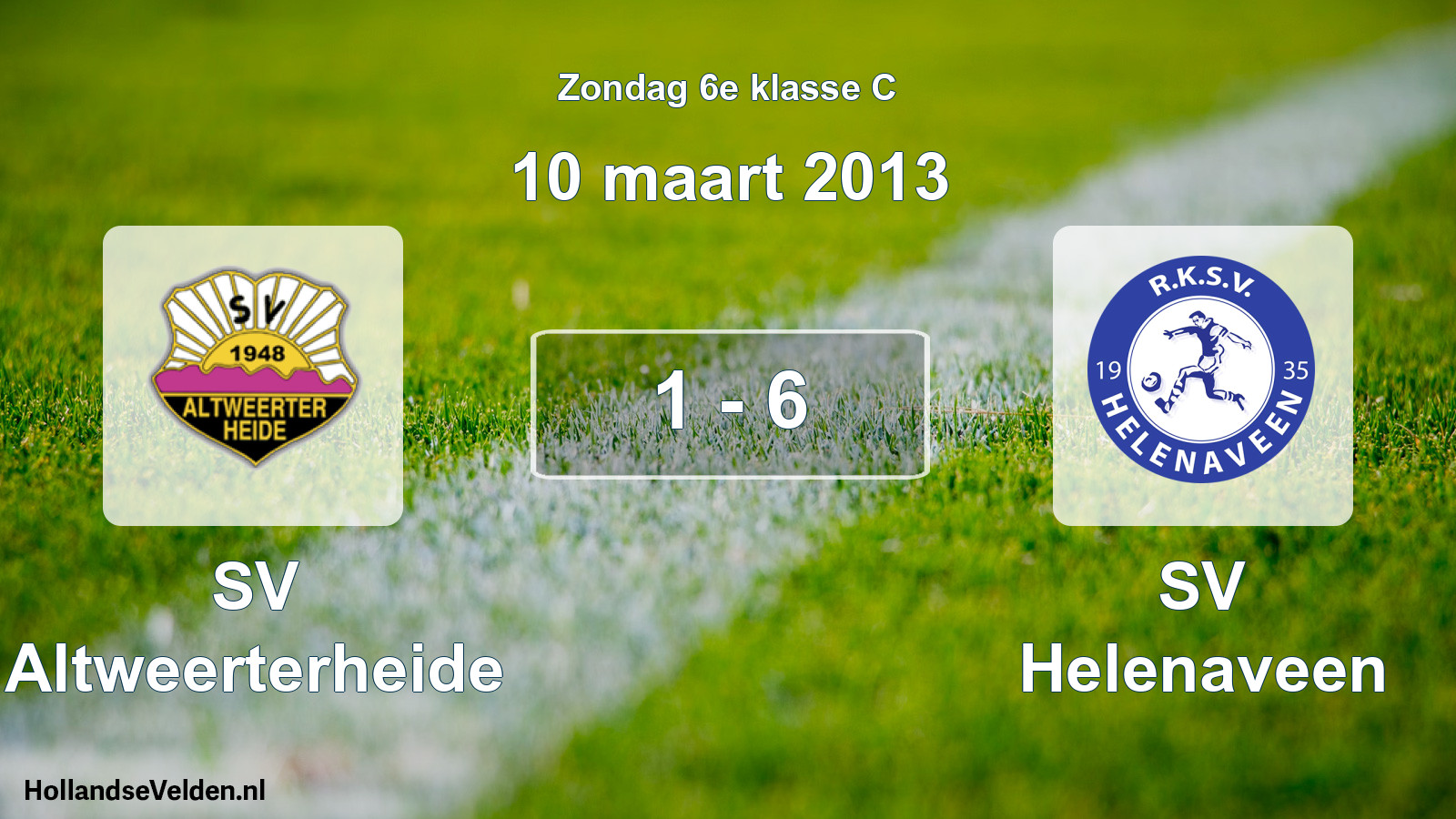 Total number of matches played: SV Altweerterheide - SV Helenaveen 1 - 6 (10 March 2013)