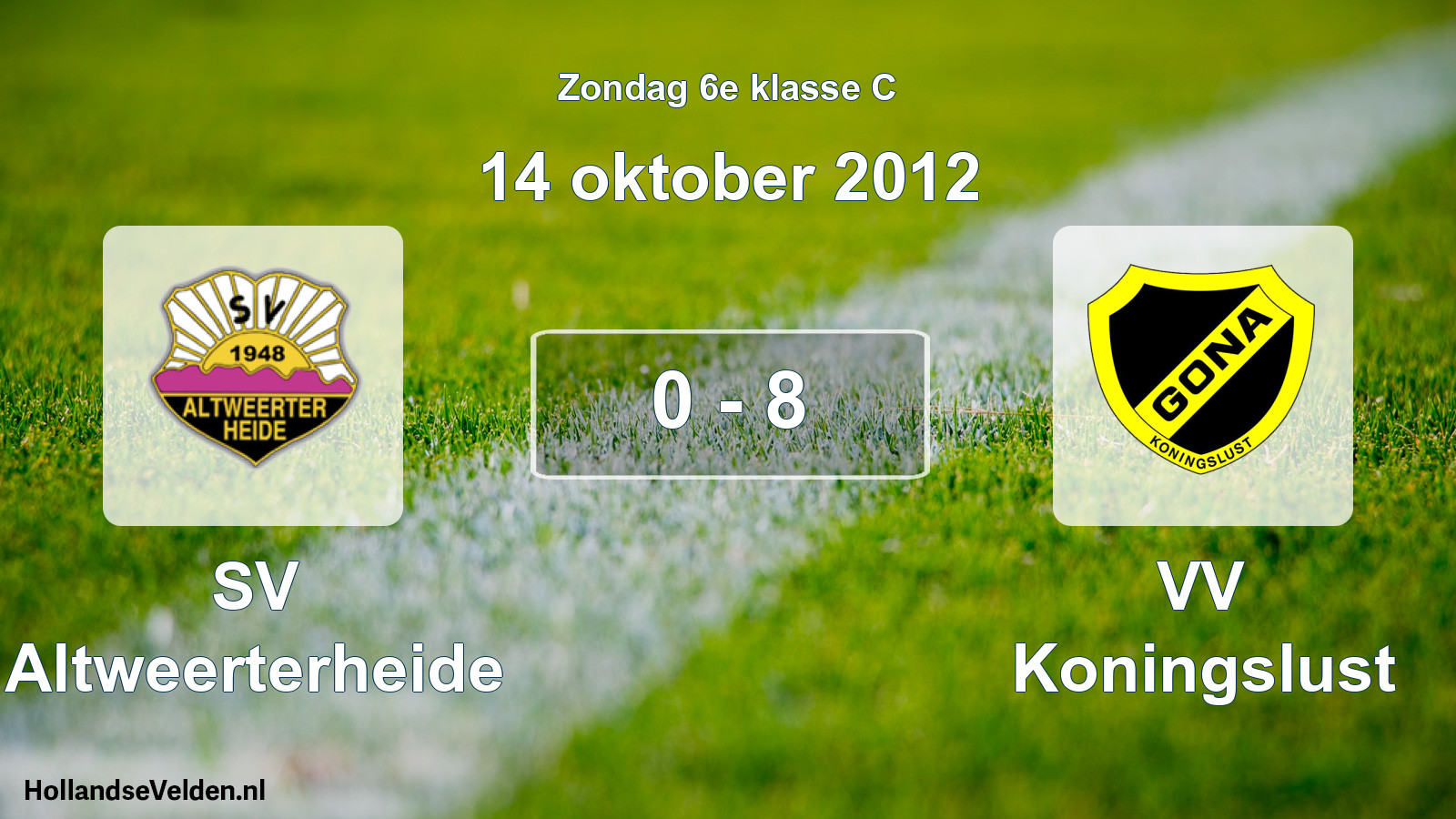 Total number of matches played: SV Altweerterheide - VV Koningslust 0 - 8 (14 October 2012)