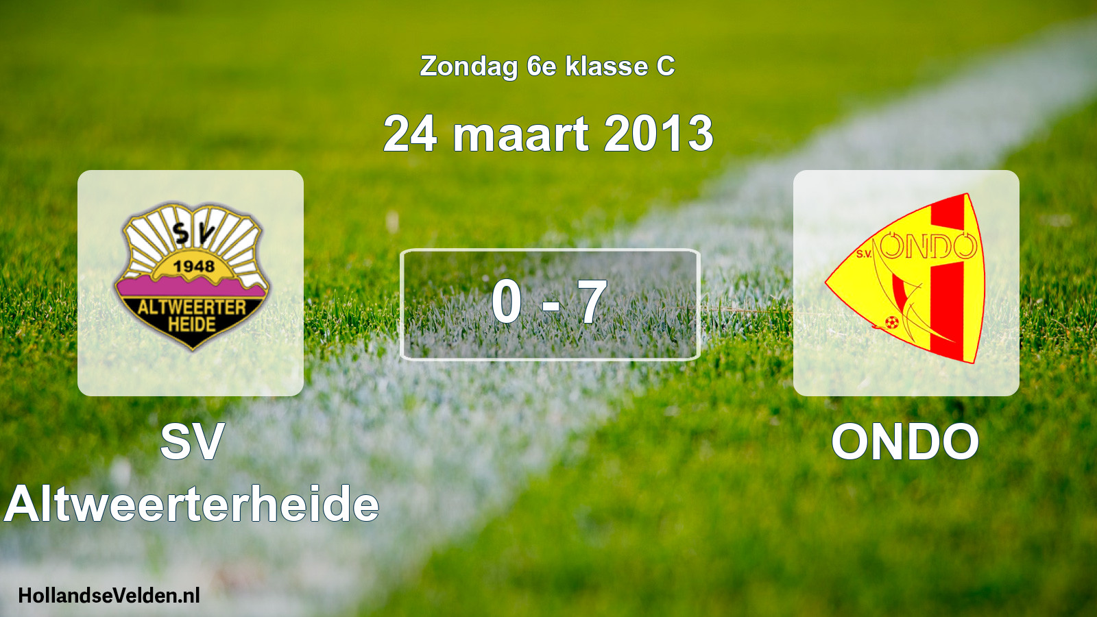Total number of matches played: SV Altweerterheide - ONDO 0 - 7 (24 March 2013)