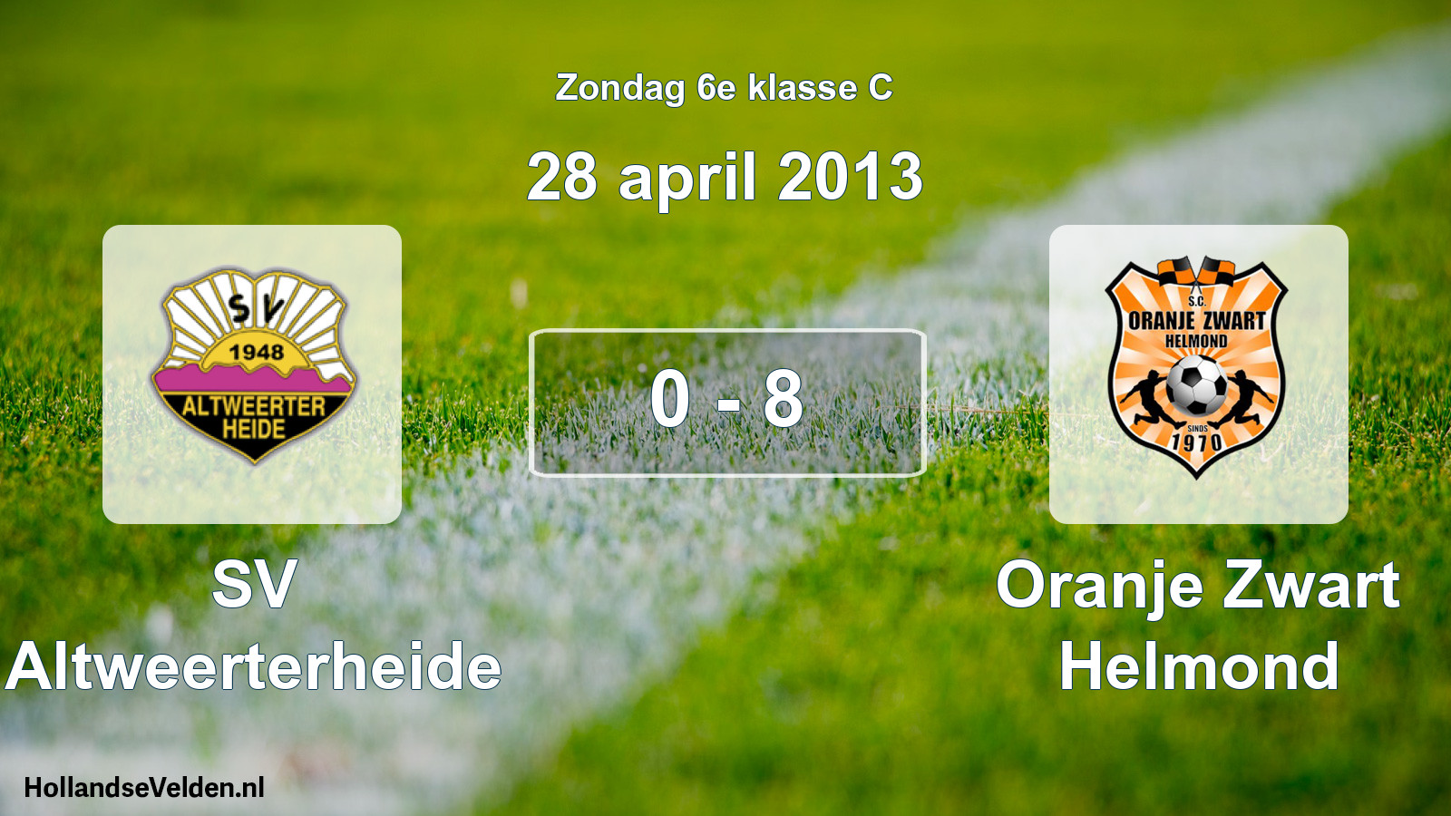 Total number of matches played: SV Altweerterheide - Oranje Zwart Helmond 0 - 8 (28 April 2013)