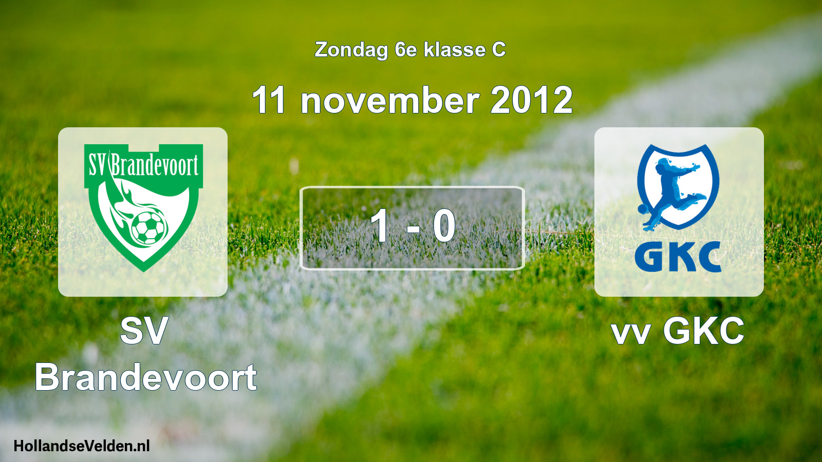 Total number of matches played: SV Brandevoort - vv GKC 1 - 0 (11 November 2012)