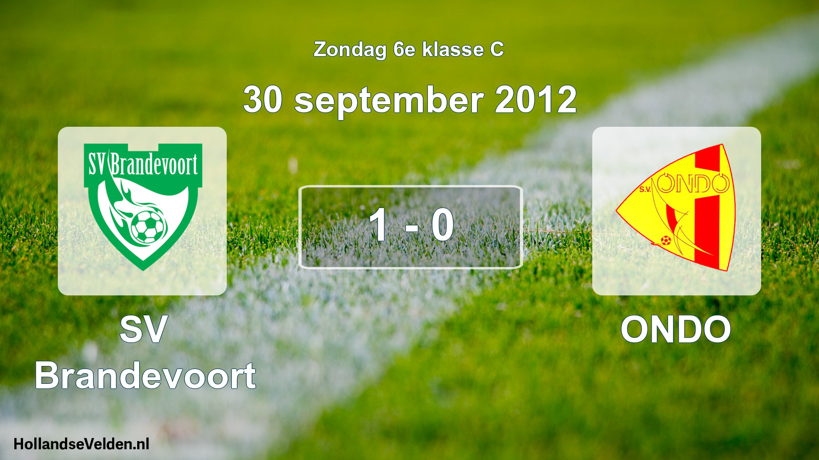 Total number of matches played: SV Brandevoort - ONDO 1 - 0 (30 September 2012)