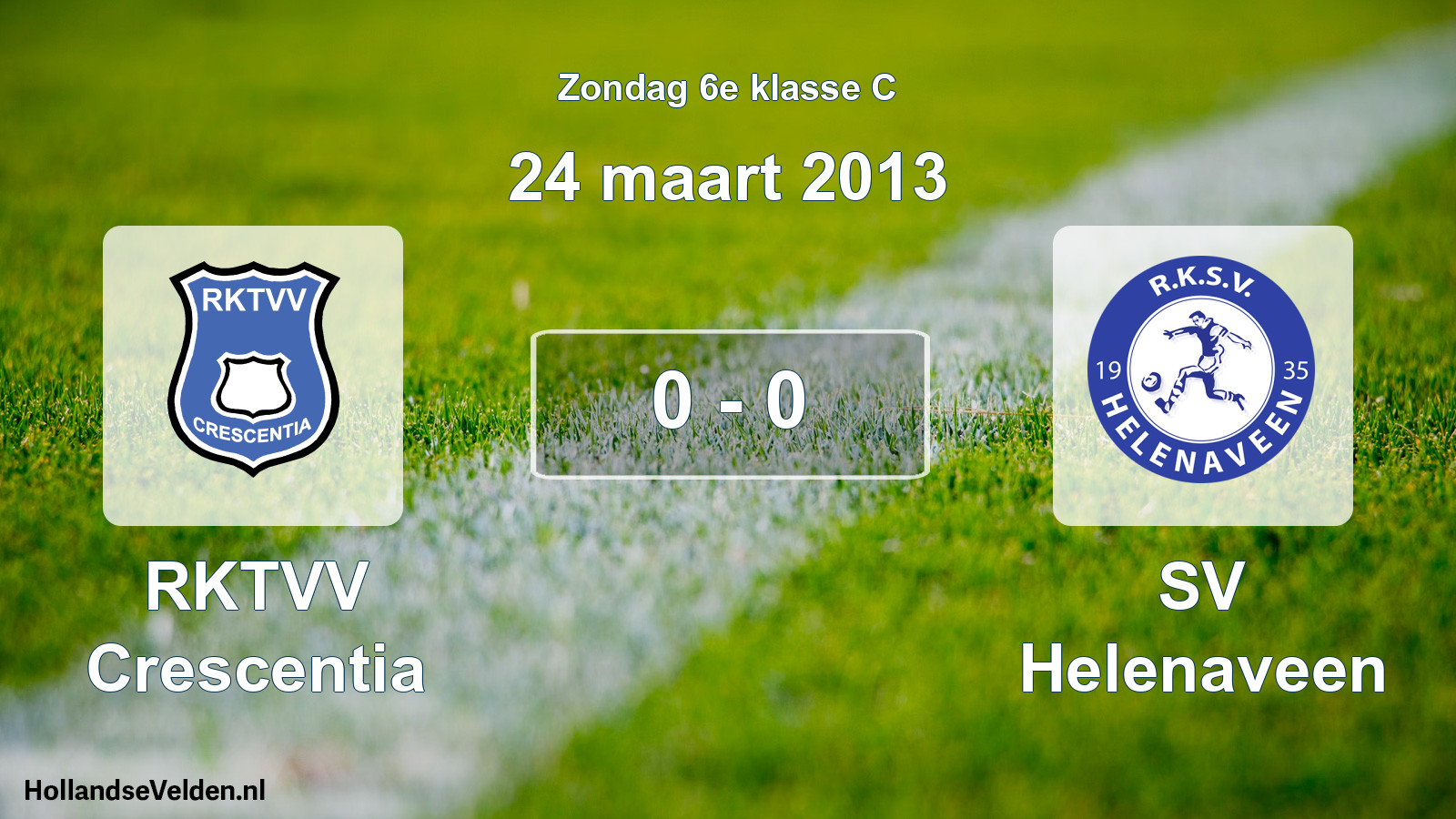 Total number of matches played: RKTVV Crescentia - SV Helenaveen 0 - 0 (24 March 2013)