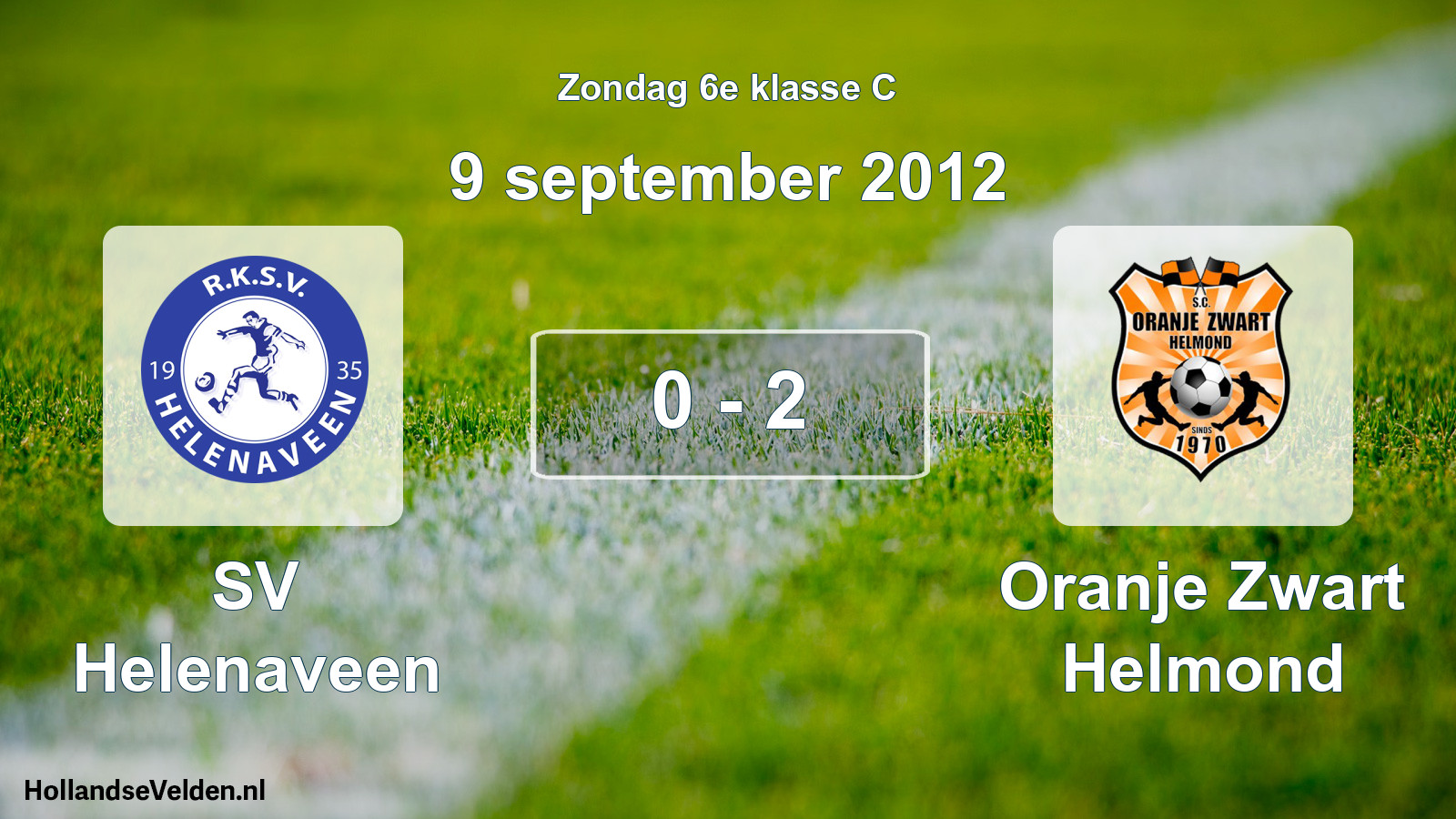 Total number of matches played: SV Helenaveen - Oranje Zwart Helmond 0 - 2 (9 September 2012)