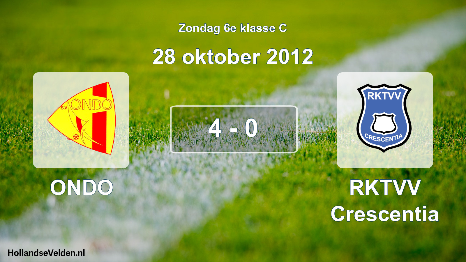 Total number of matches played: ONDO - RKTVV Crescentia 4 - 0 (28 October 2012)