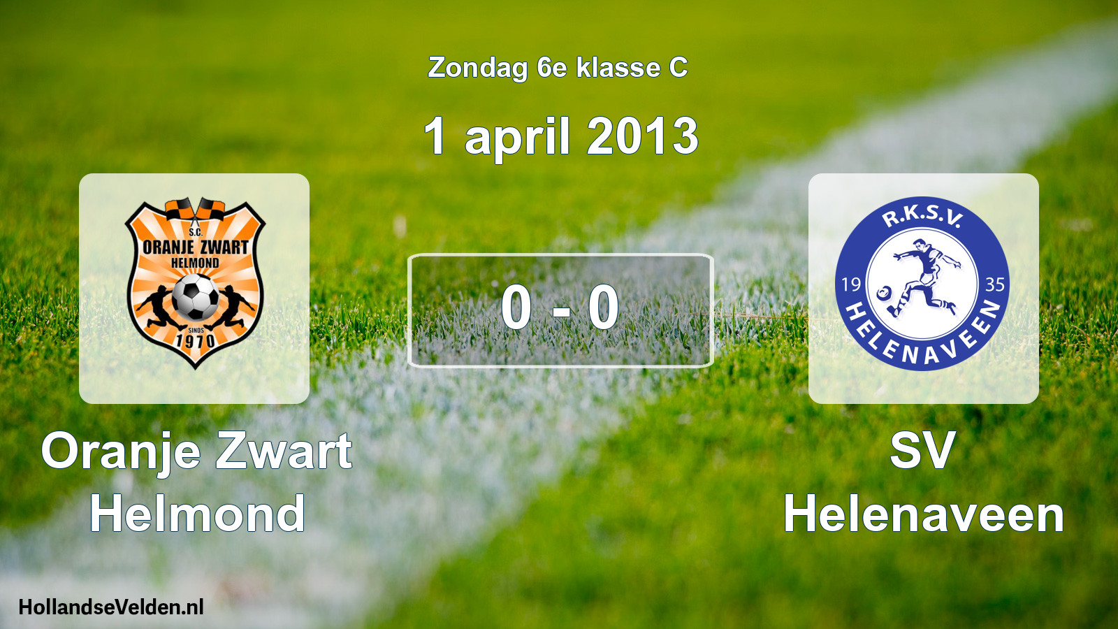 Total number of matches played: Oranje Zwart Helmond - SV Helenaveen 0 - 0 (1 April 2013)