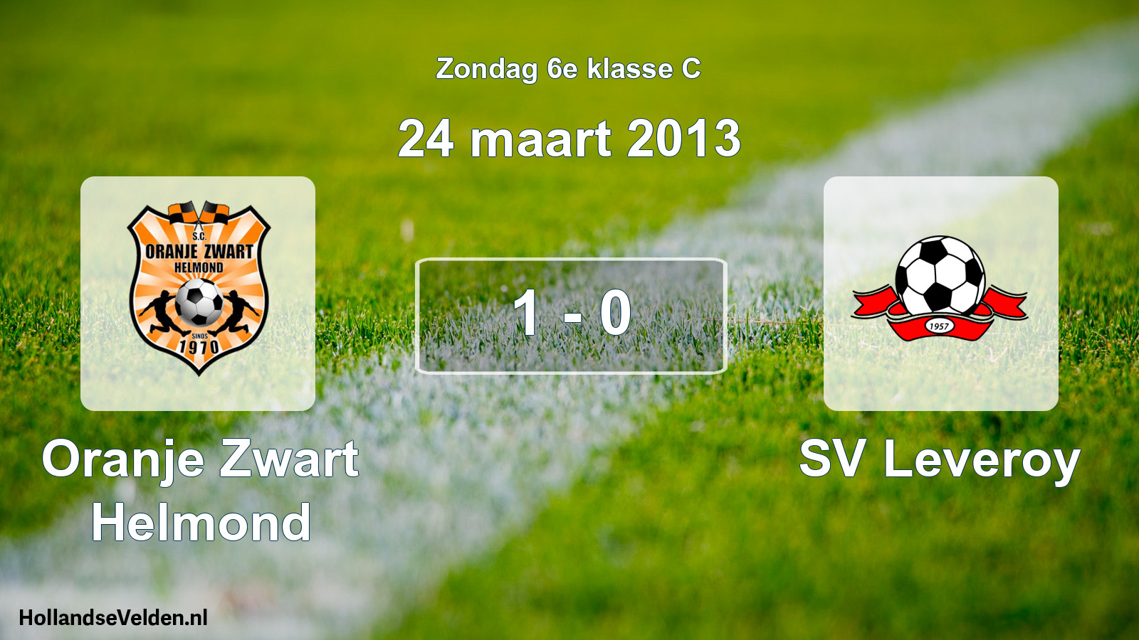 Total number of matches played: Oranje Zwart Helmond - SV Leveroy 1 - 0 (24 March 2013)