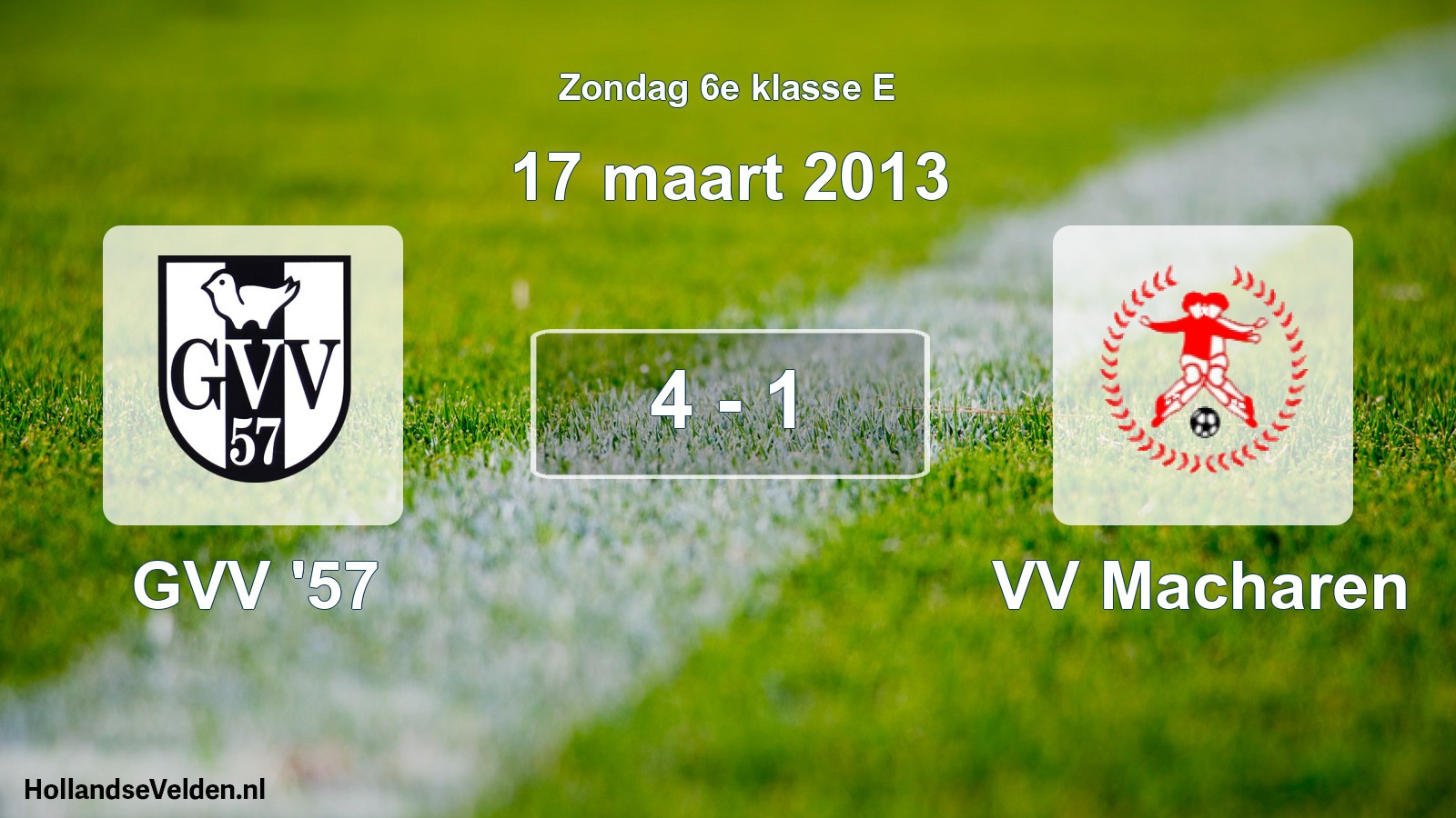Total number of matches played: GVV '57 - VV Macharen 4 - 1 (17 March 2013)