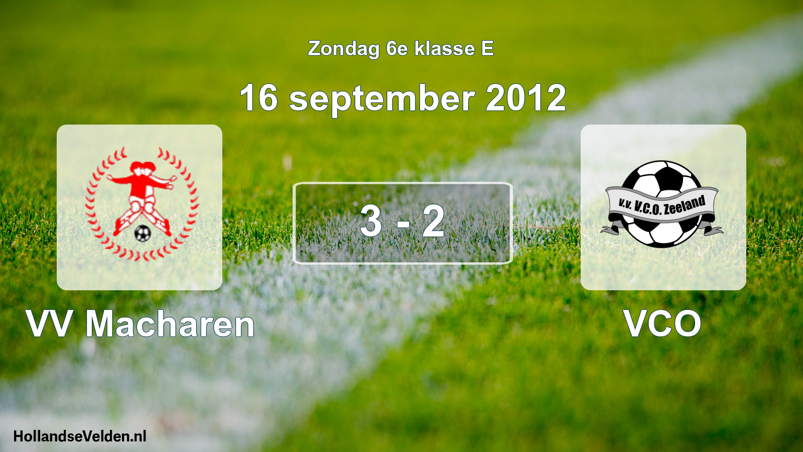 Total number of matches played: VV Macharen - VCO 3 - 2 (16 September 2012)