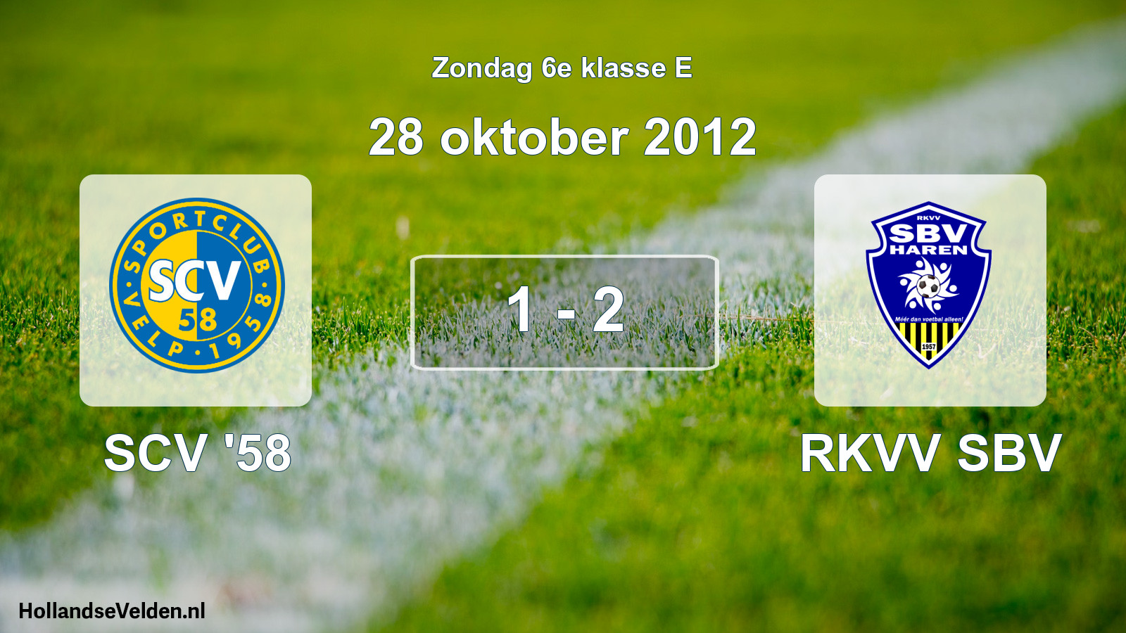 Total number of matches played: SCV '58 - RKVV SBV 1 - 2 (28 October 2012)