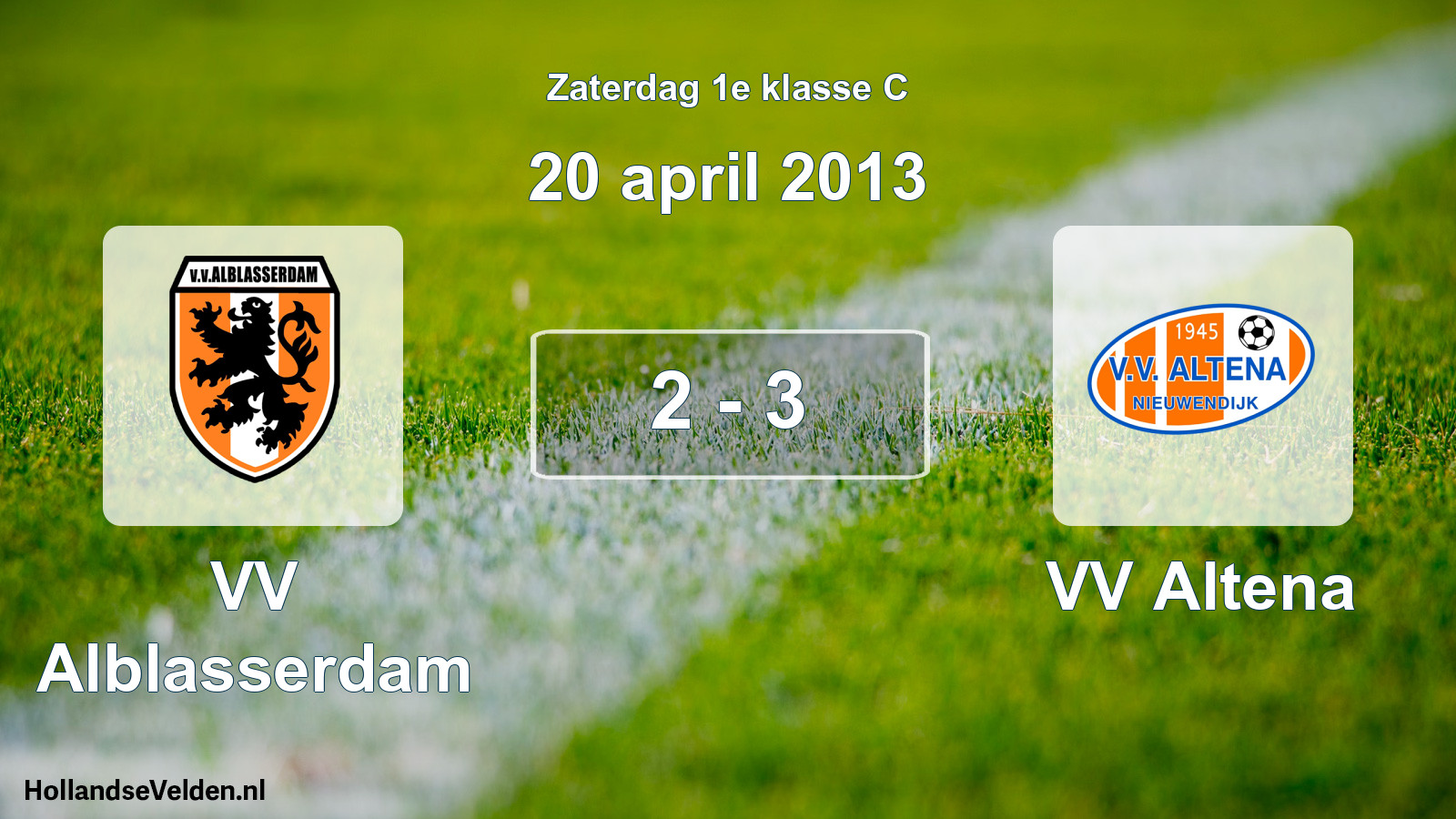 Total number of matches played: VV Alblasserdam - VV Altena 2 - 3 (20 April 2013)