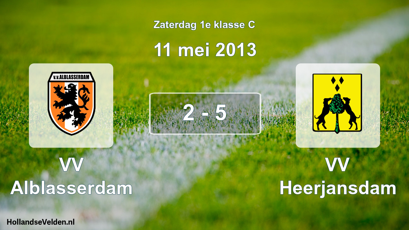 Total number of matches played: VV Alblasserdam - VV Heerjansdam 2 - 5 (11 May 2013)