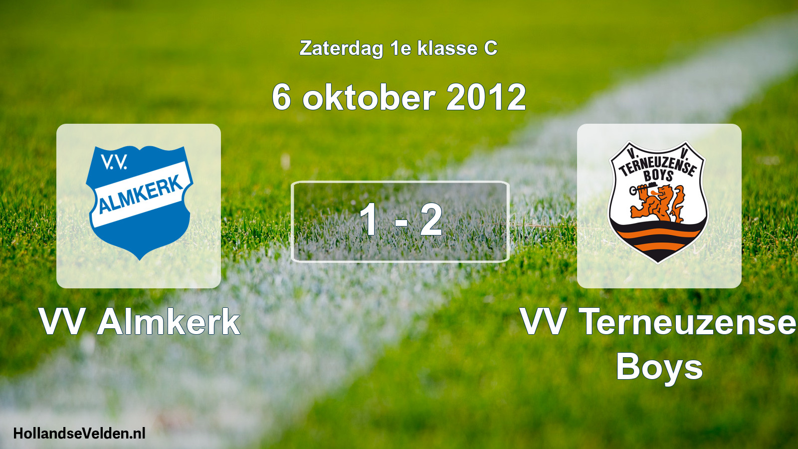 Total number of matches played: VV Almkerk - VV Terneuzense Boys 1 - 2 (6 October 2012)