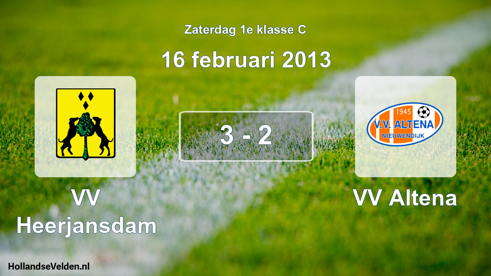 Total number of matches played: VV Heerjansdam - VV Altena 3 - 2 (16 February 2013)