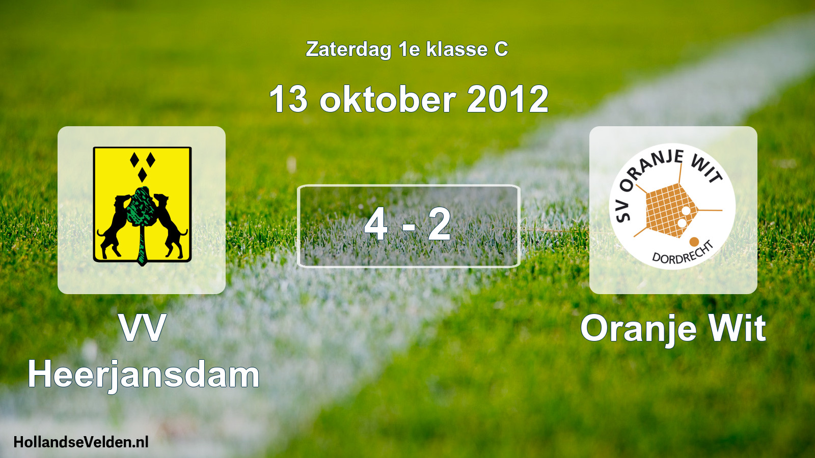 Total number of matches played: VV Heerjansdam - Oranje Wit 4 - 2 (13 October 2012)